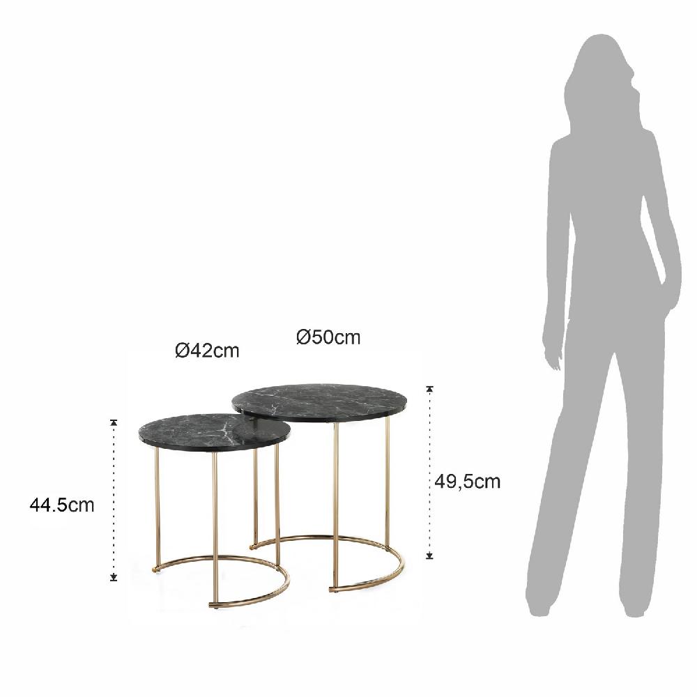 Tomasucci Set 2 Tavolini THIN-R BLACK MARBLE / GOL