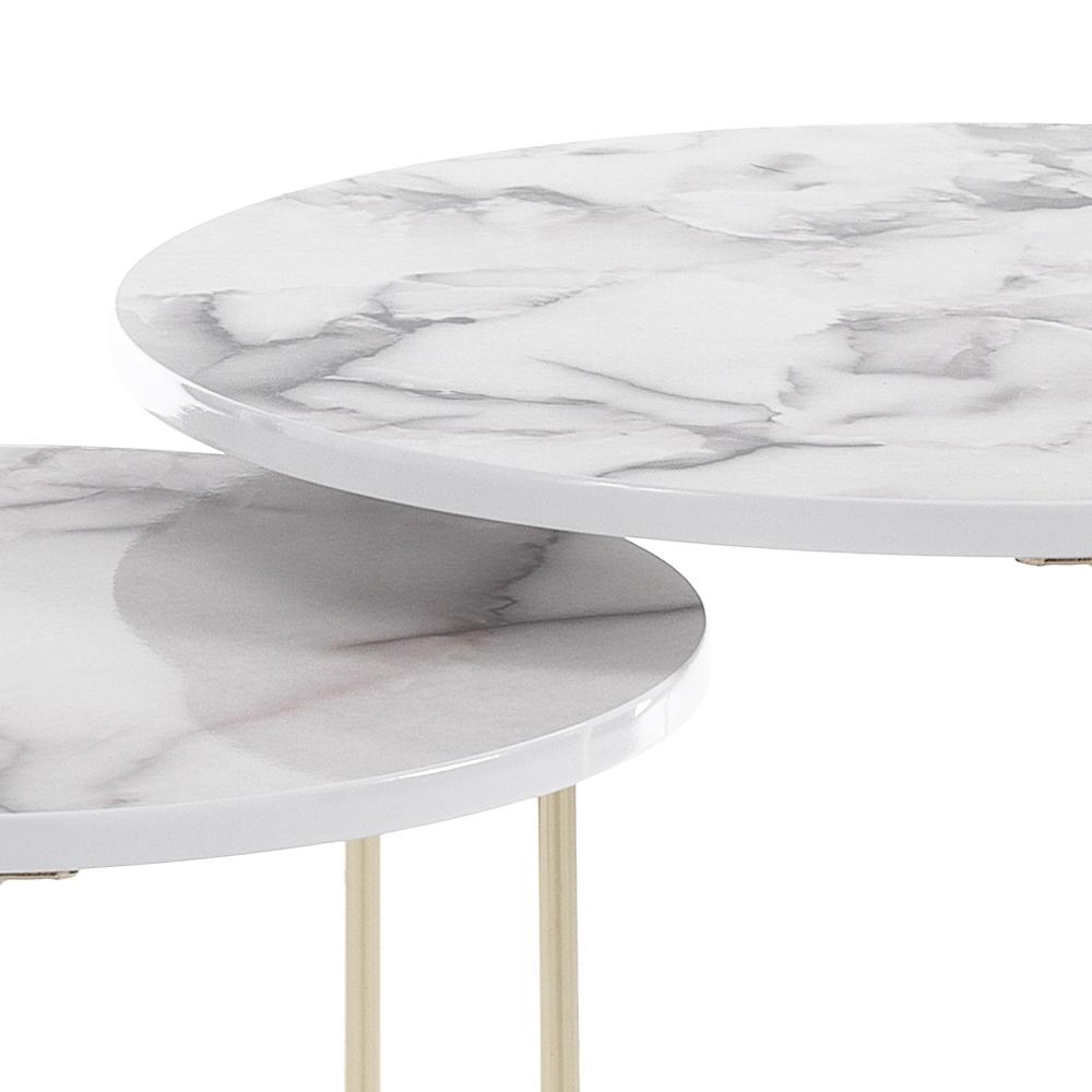 Tomasucci Set 2 Tavolini THIN-R WHITE MARBLE