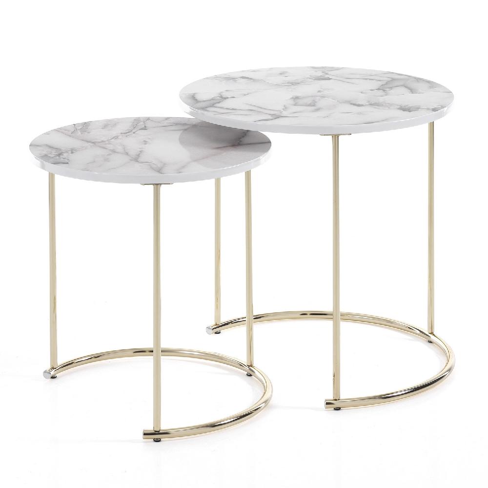 Tomasucci Set 2 tavolini THIN-R WHITE MARBLE