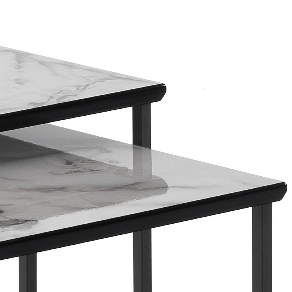 Tomasucci Set 2 Tavolini THIN WHITE MARBLE