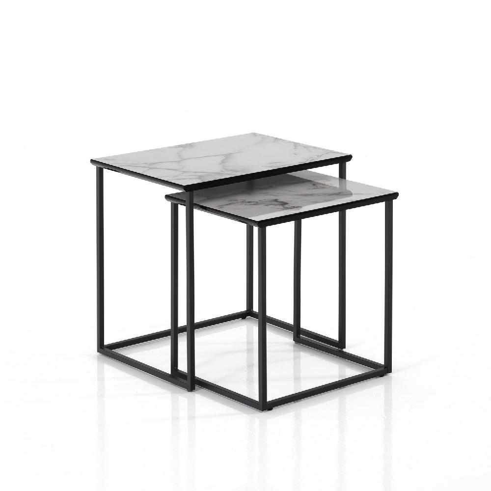 Tomasucci Set 2 tavolini THIN WHITE MARBLE