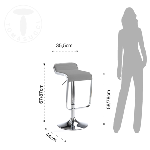 Tomasucci Sgabello Bar SNAPPY GREY