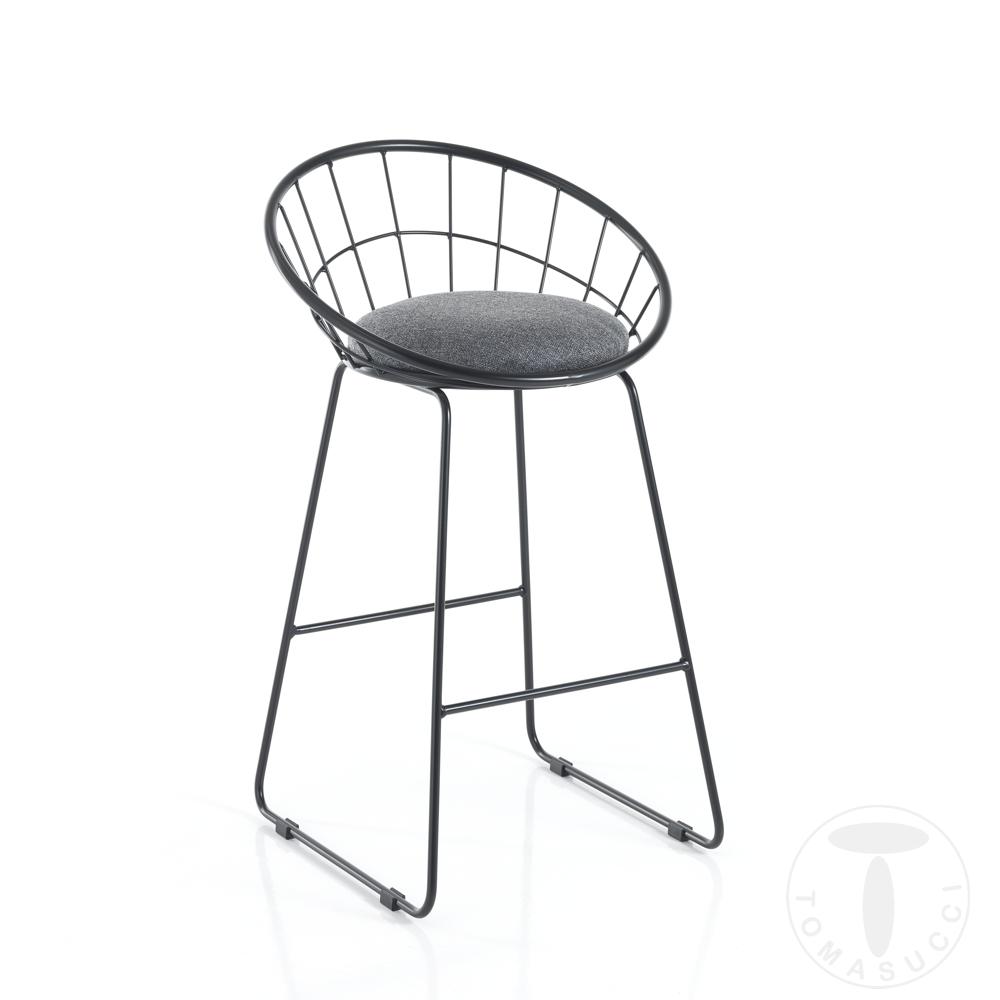 Tomasucci Sgabello imbottito AZA BLACK