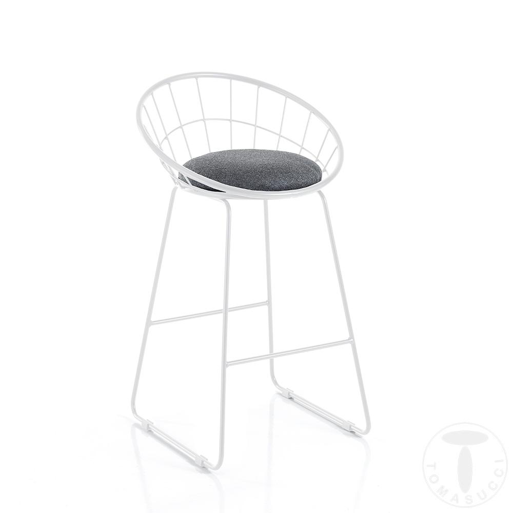 Tomasucci Sgabello imbottito AZA WHITE