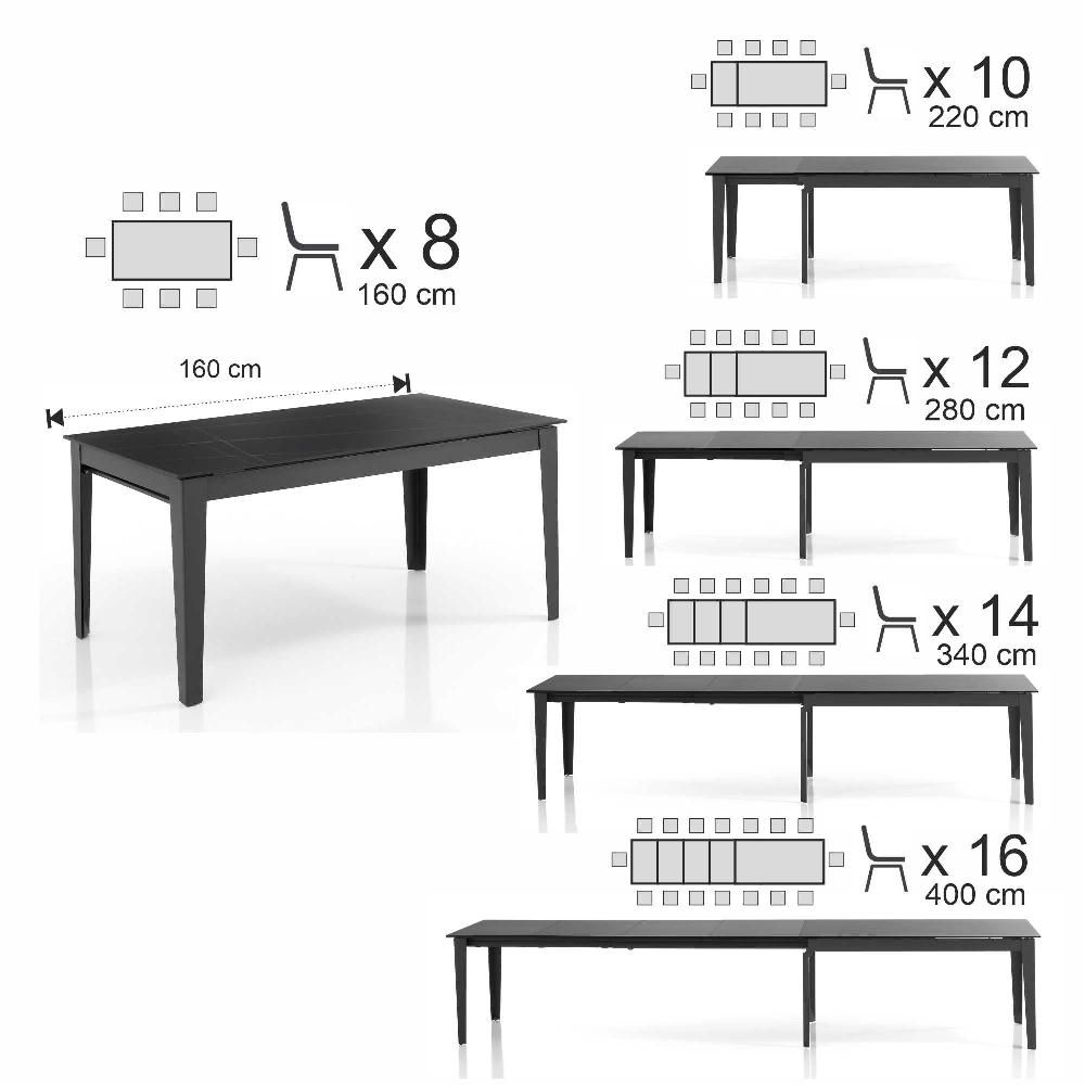 Tomasucci Tavolo Allungabile GREAT BLACK MARBLE