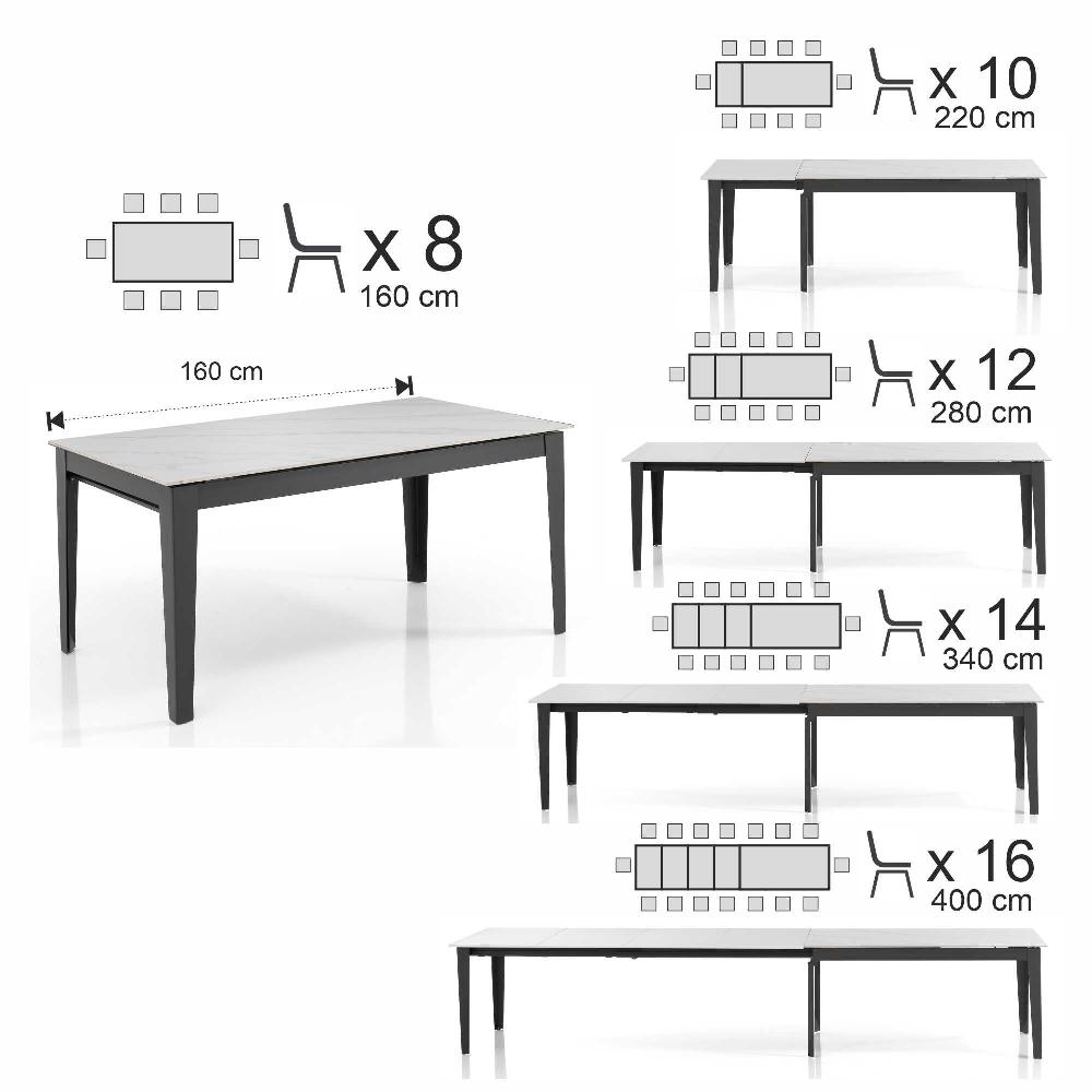 Tomasucci Tavolo Allungabile GREAT WHITE MARBLE