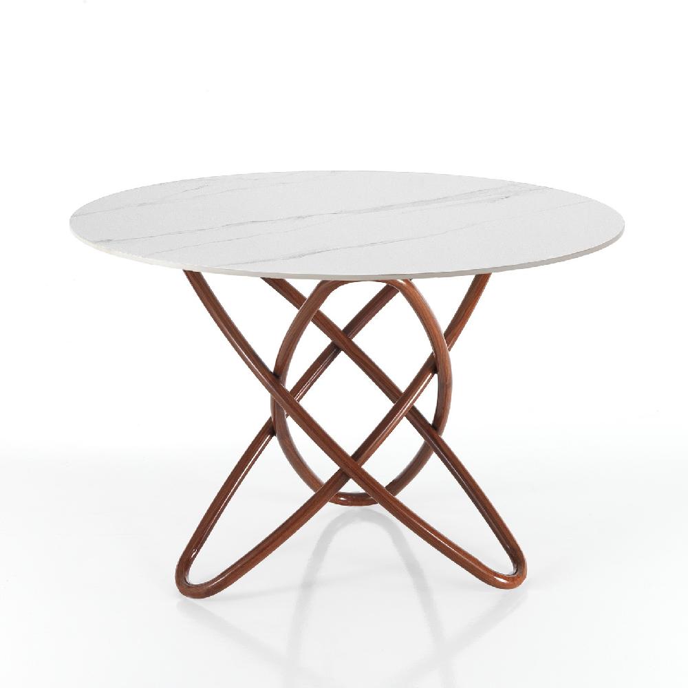 Tomasucci Tavolo HULA HOOP WOOD - WHITE MARBLE