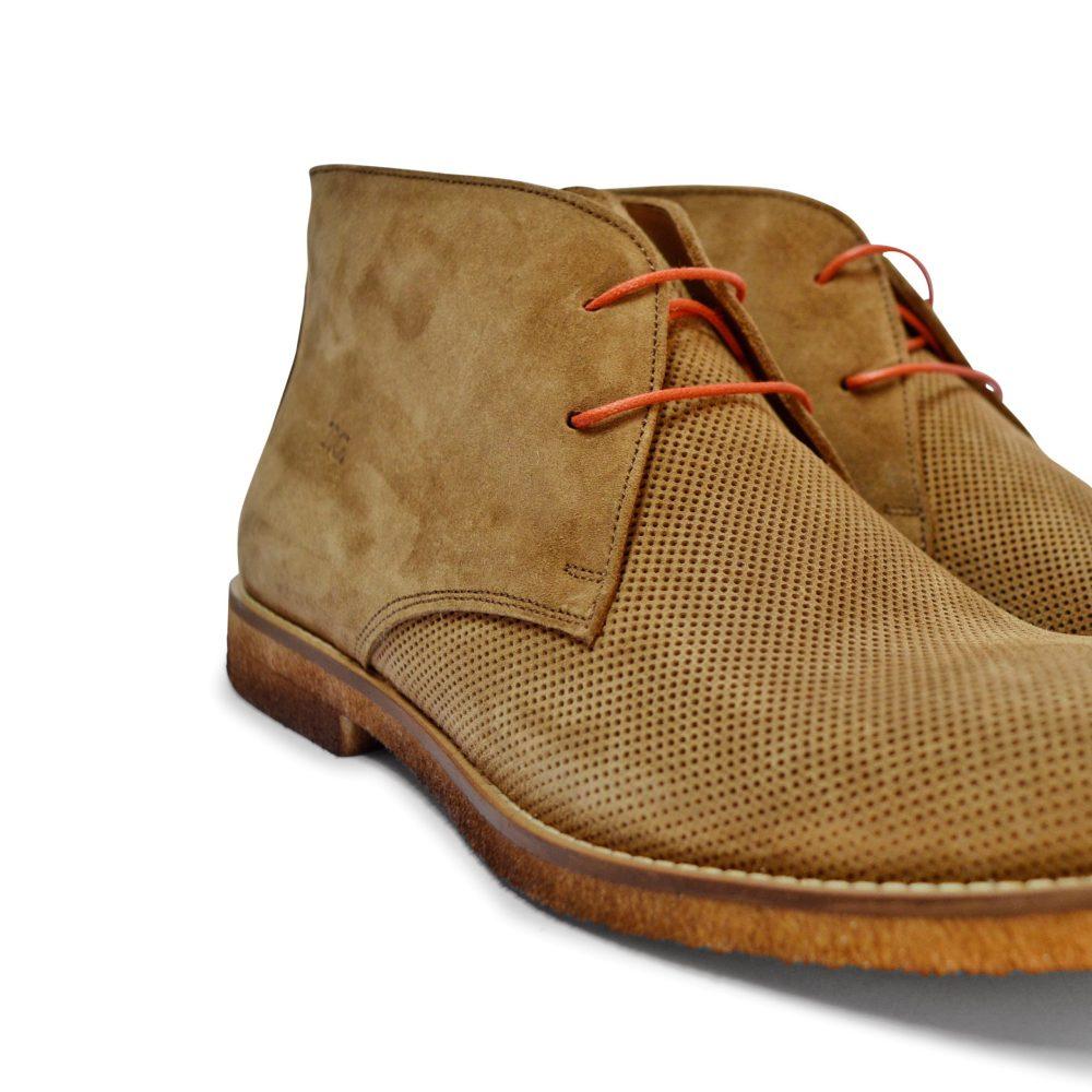 Ton Goût Stivaletto Estivo In Camoscio Forato Col.Cuoio Fondo Ultraleggero