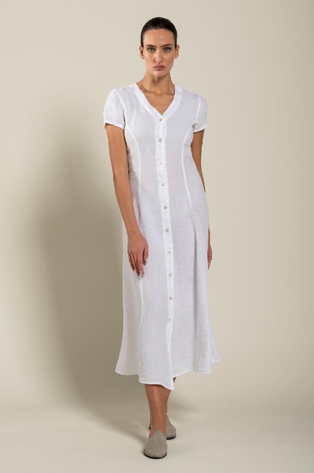 120% Lino Button Down Dress