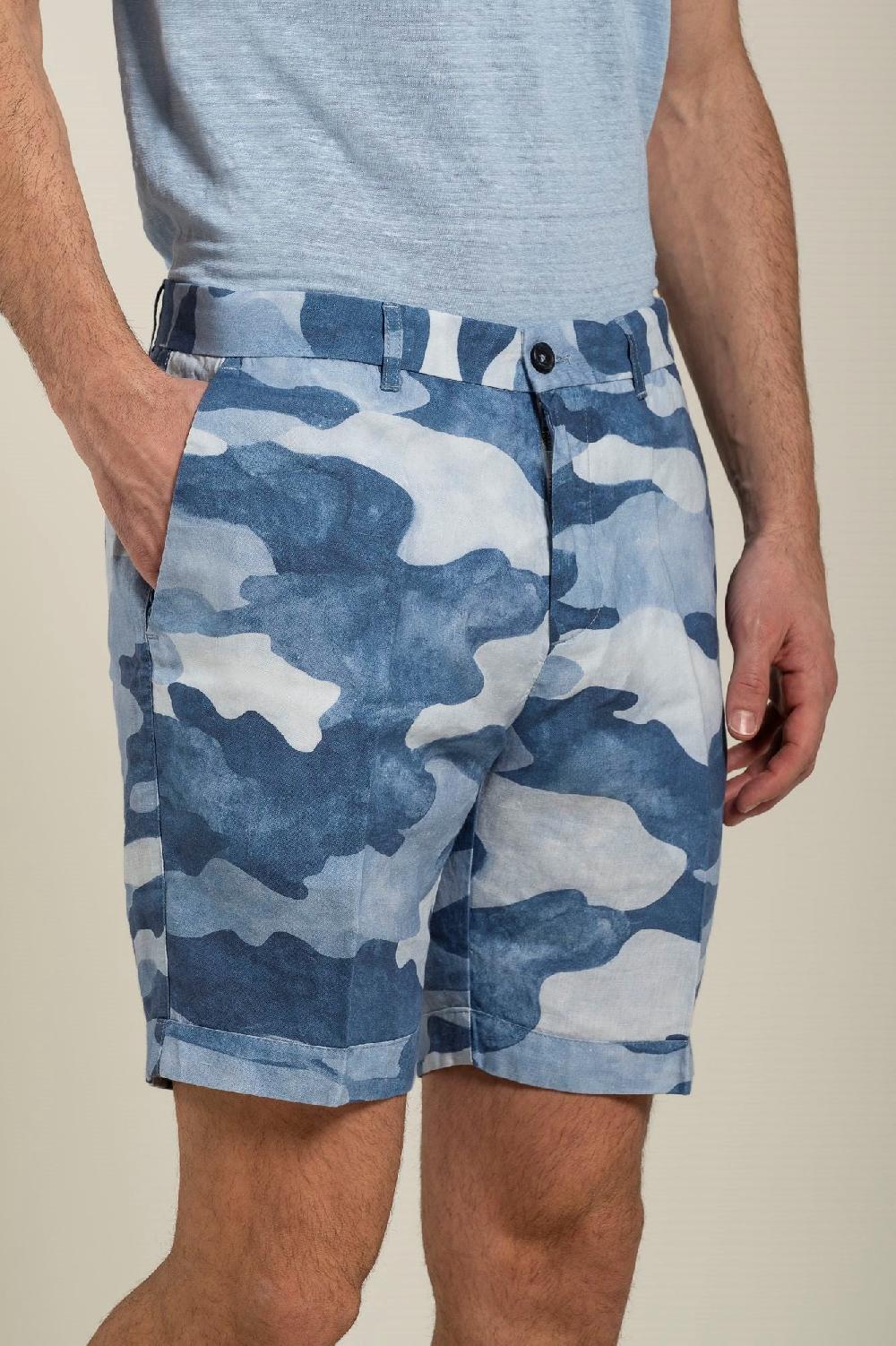 120% Lino Camo Bermuda Short