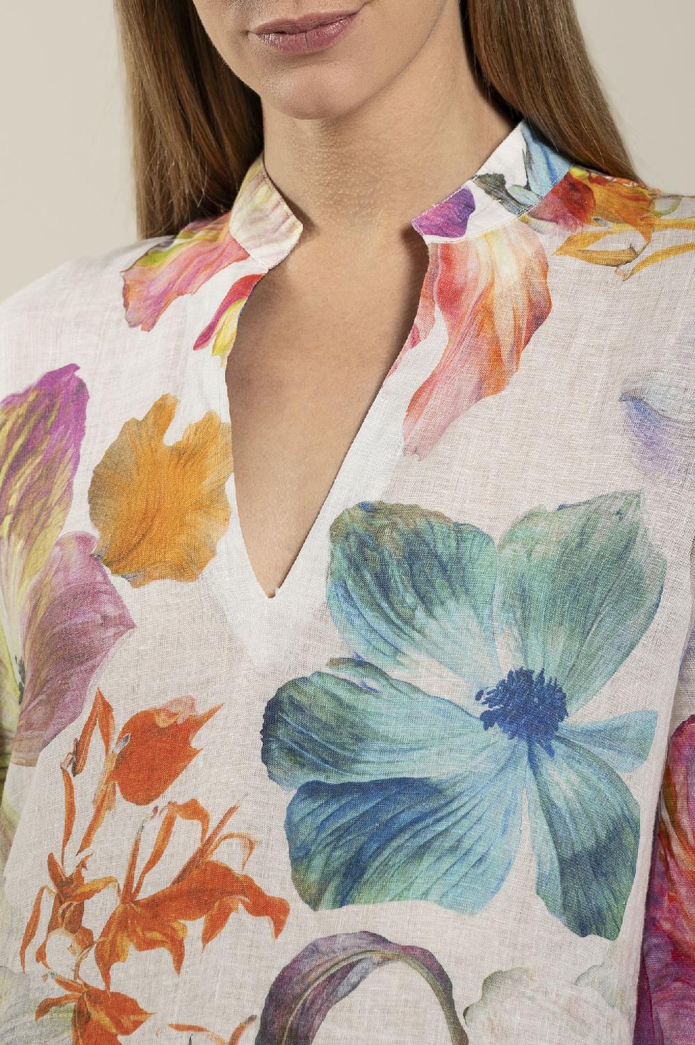 120% Lino Floral Print Kaftano