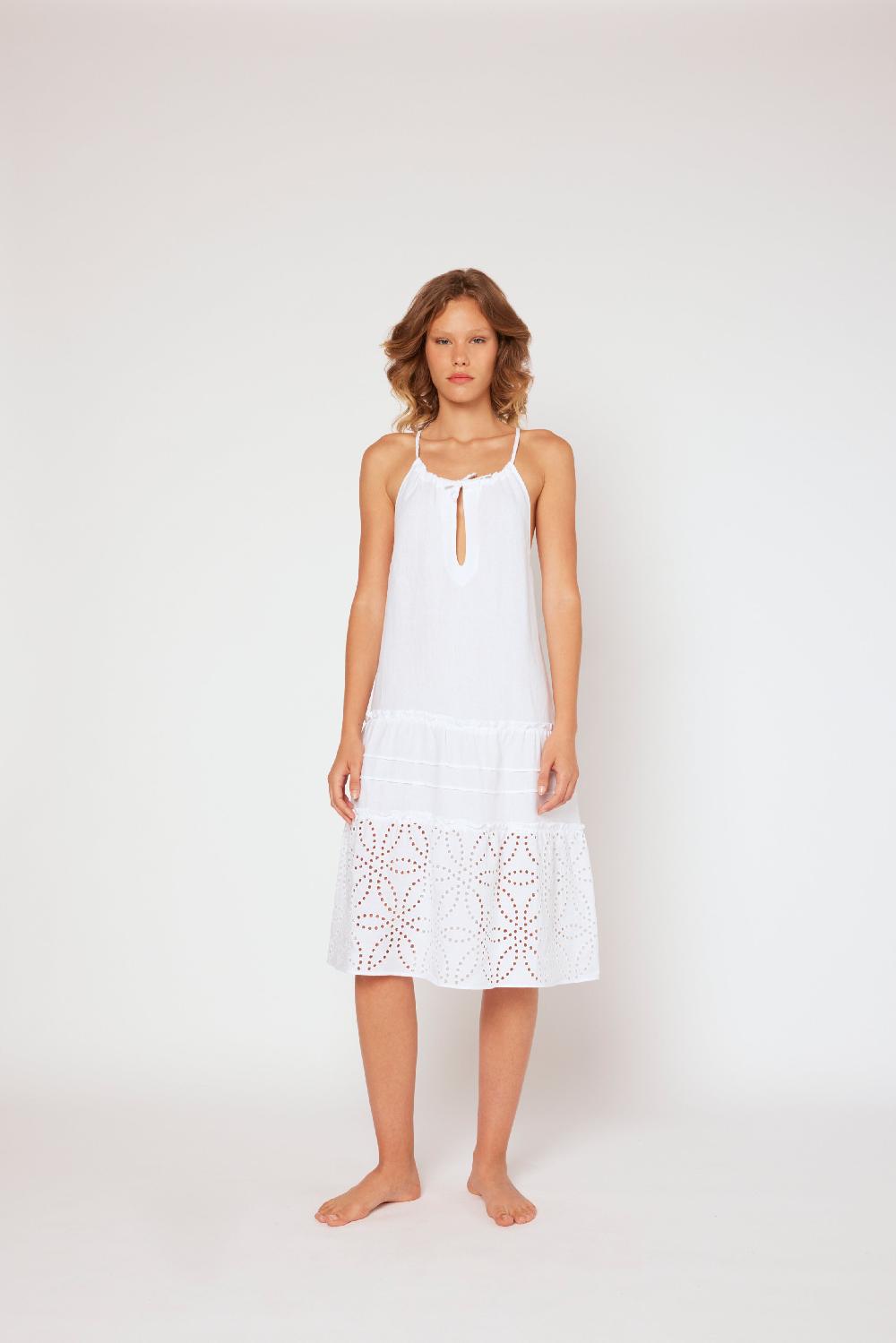 120% Lino Halter Short Dress