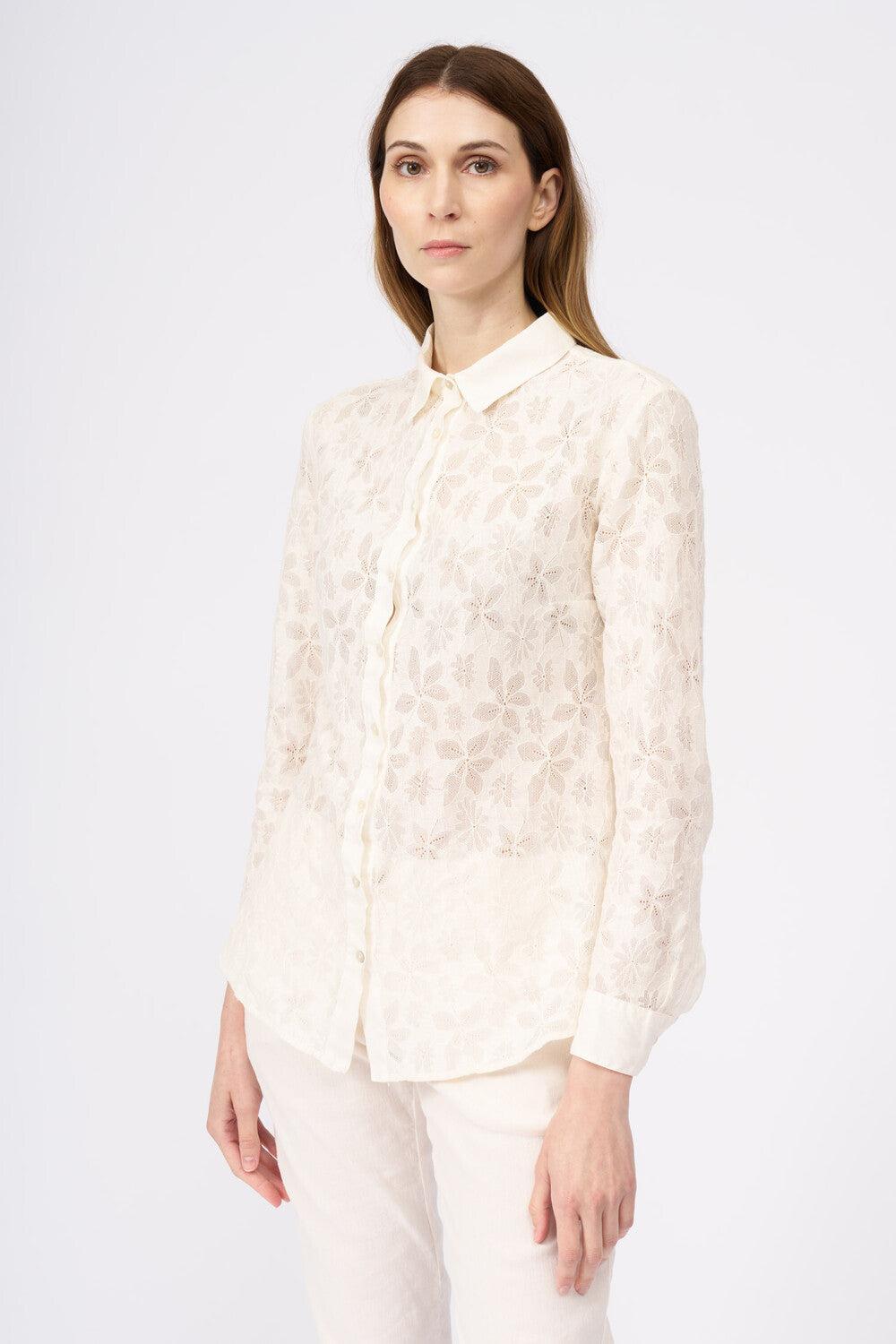 120% Lino Lace Women Shirt