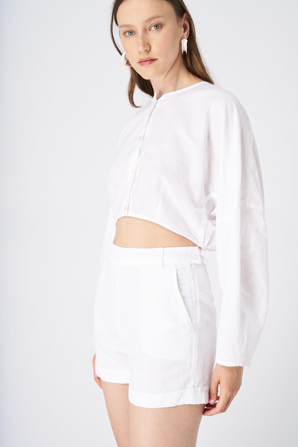 120% Lino Linen High-Waisted Shorts