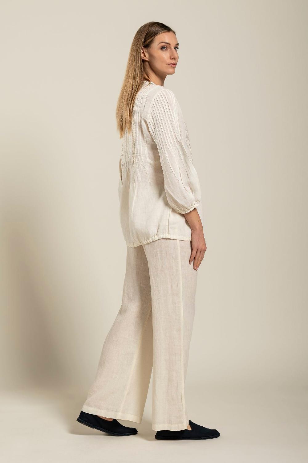 120% Lino Long Sleeve Blouse With Sequin Detail