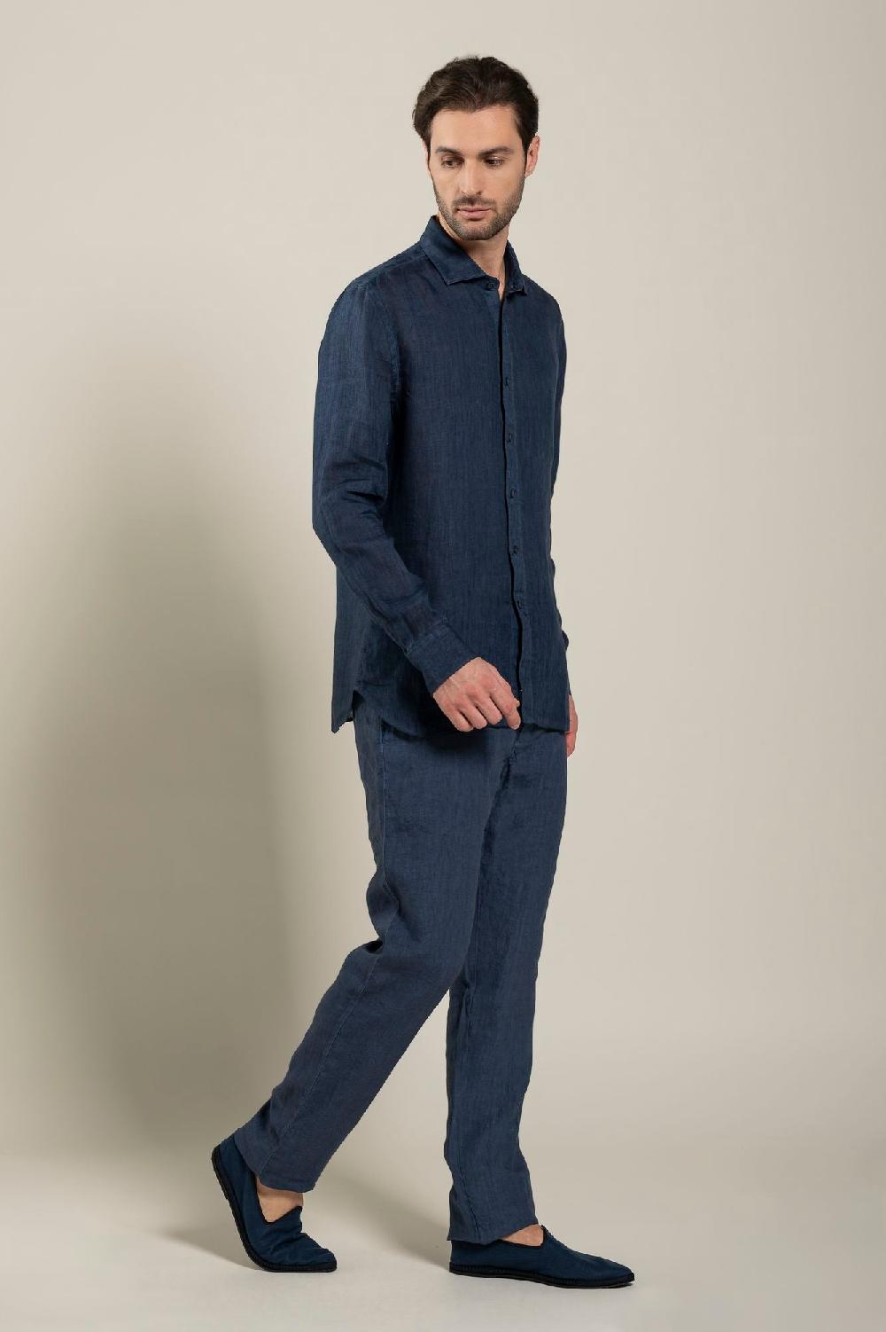 120% Lino Long Sleeve Man Classic Shirt