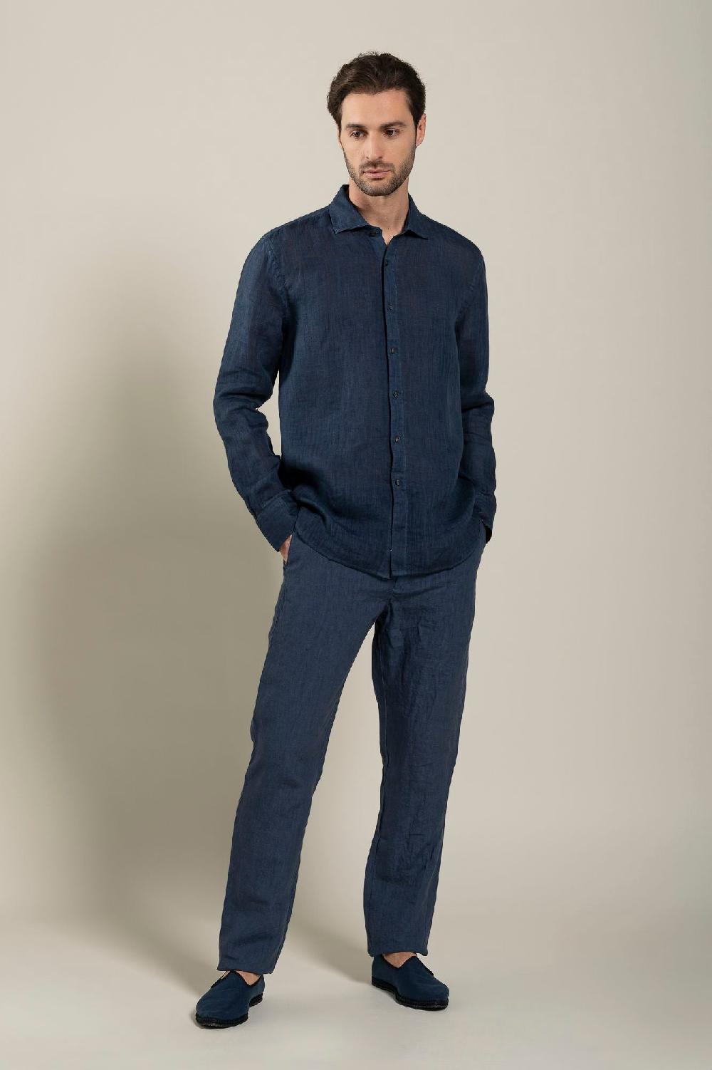 120% Lino Long Sleeve Man Classic Shirt