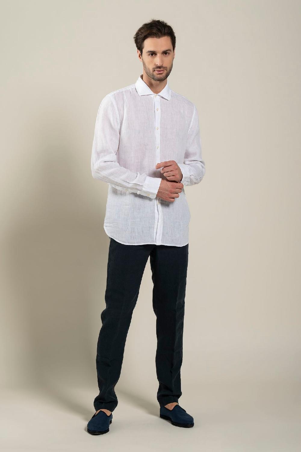 120% Lino Long Sleeve Slim Fit Shirt
