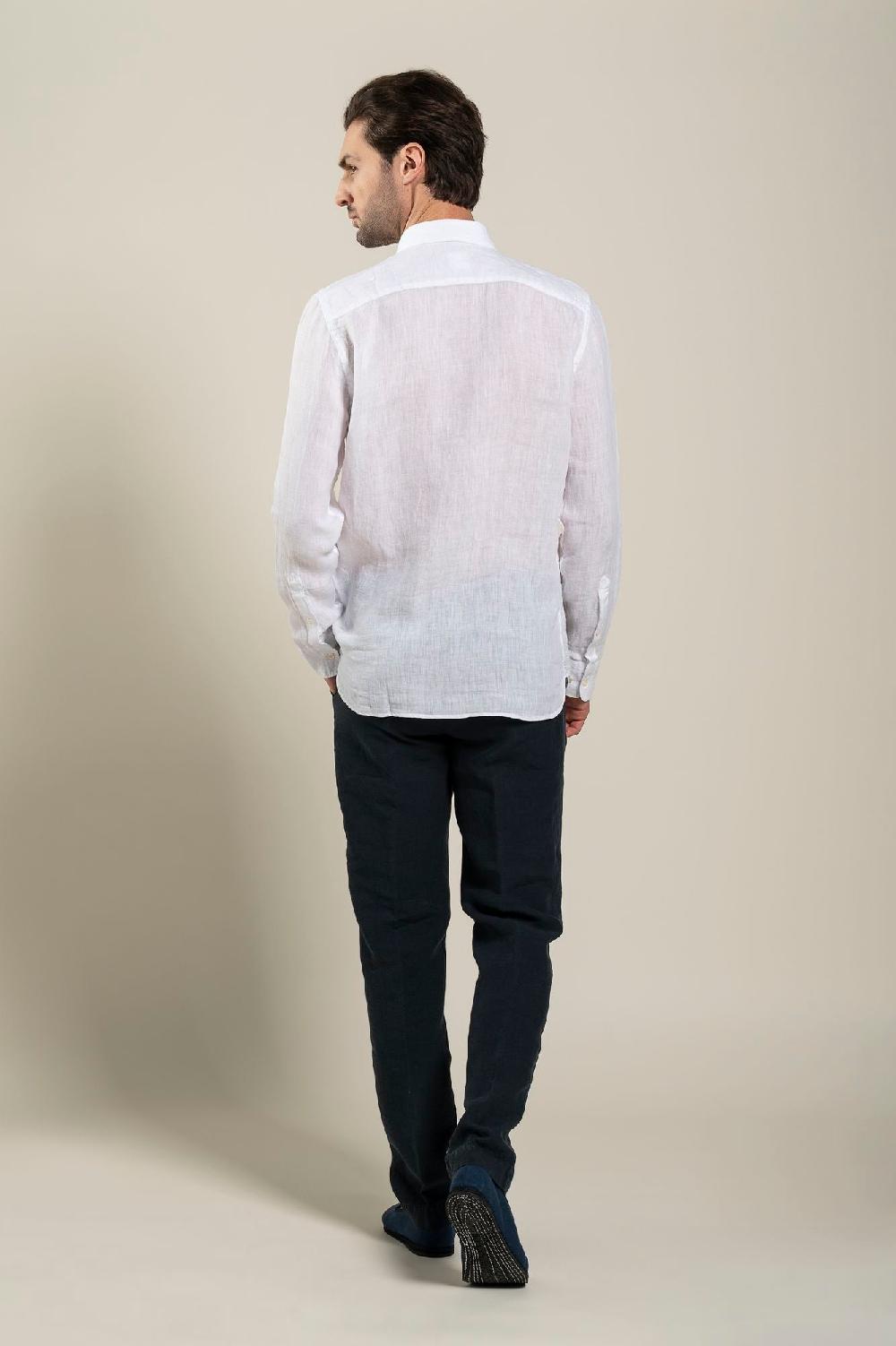 120% Lino Long Sleeve Slim Fit Shirt