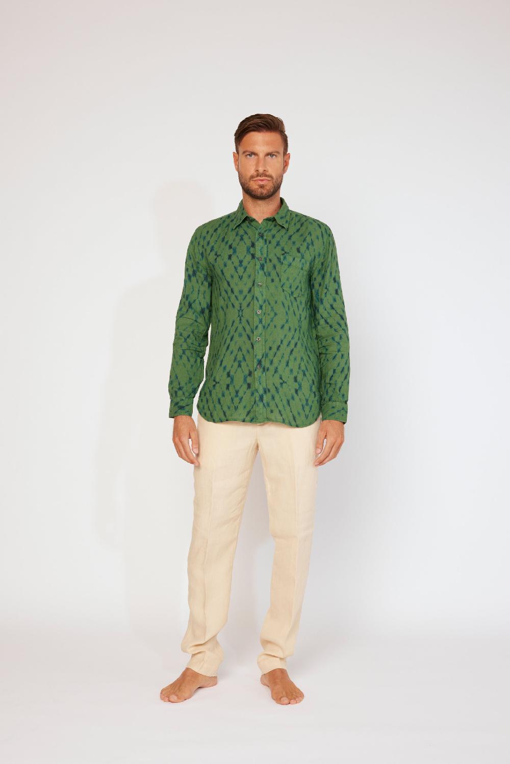 120% Lino Long Sleeve Slim Fit Shirt