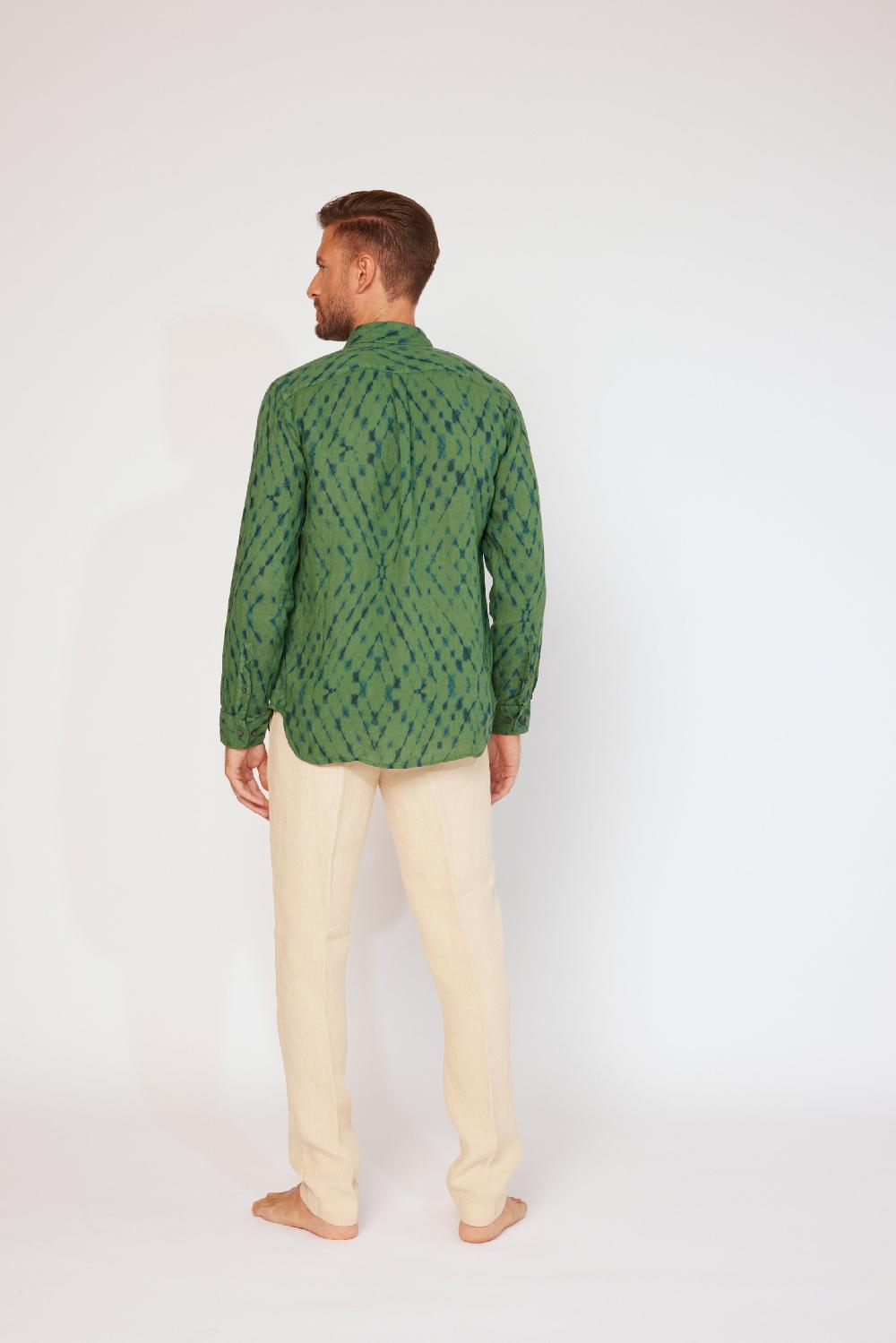 120% Lino Long Sleeve Slim Fit Shirt