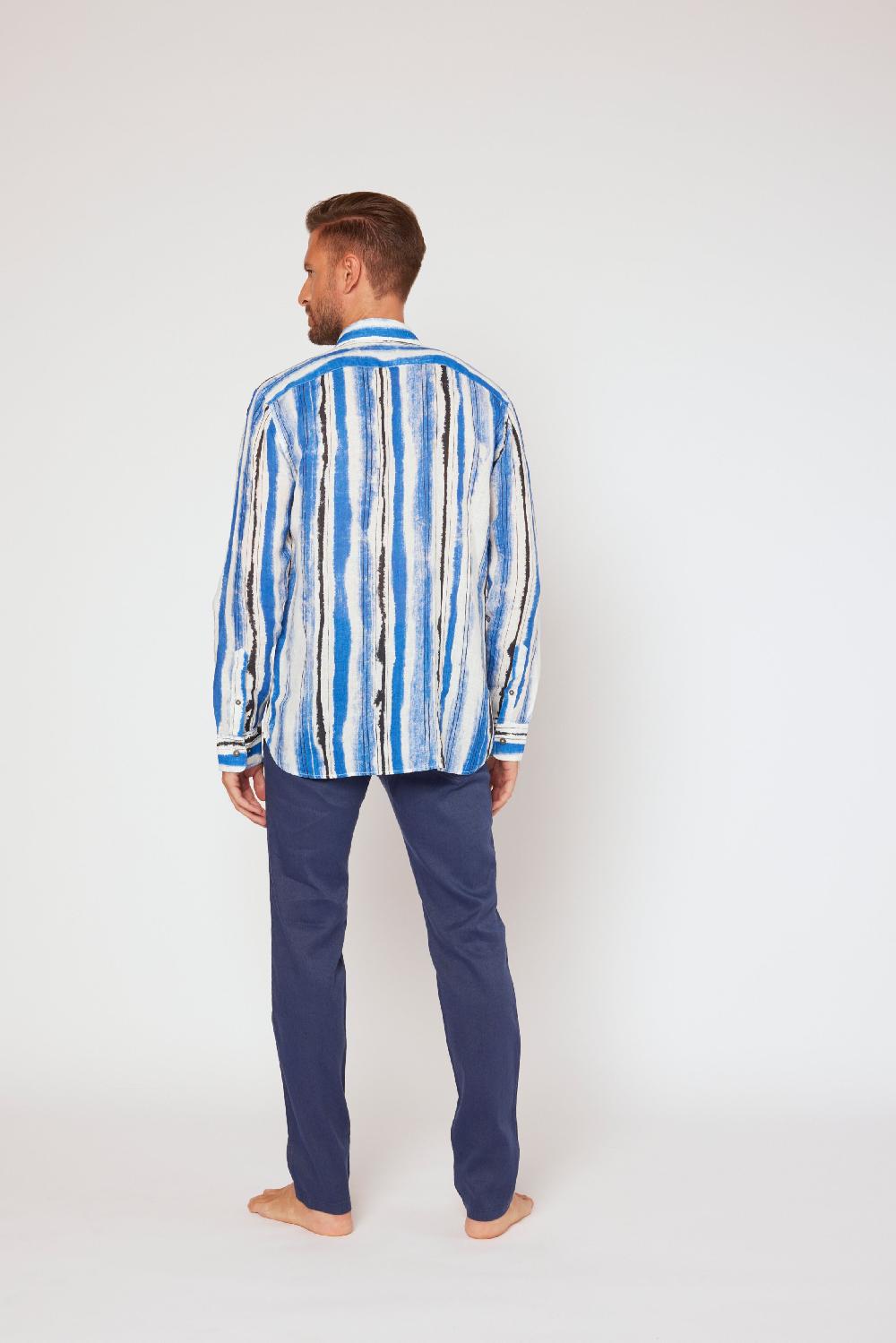 120% Lino Long Sleeve Slim Fit Shirt