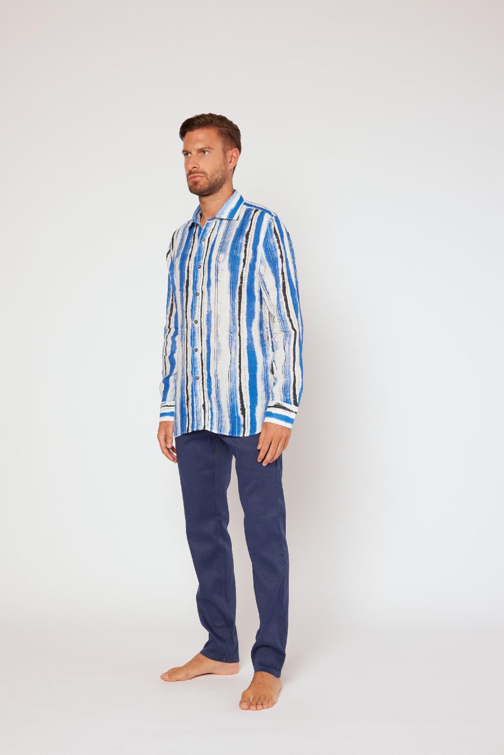 120% Lino Long sleeve slim fit shirt