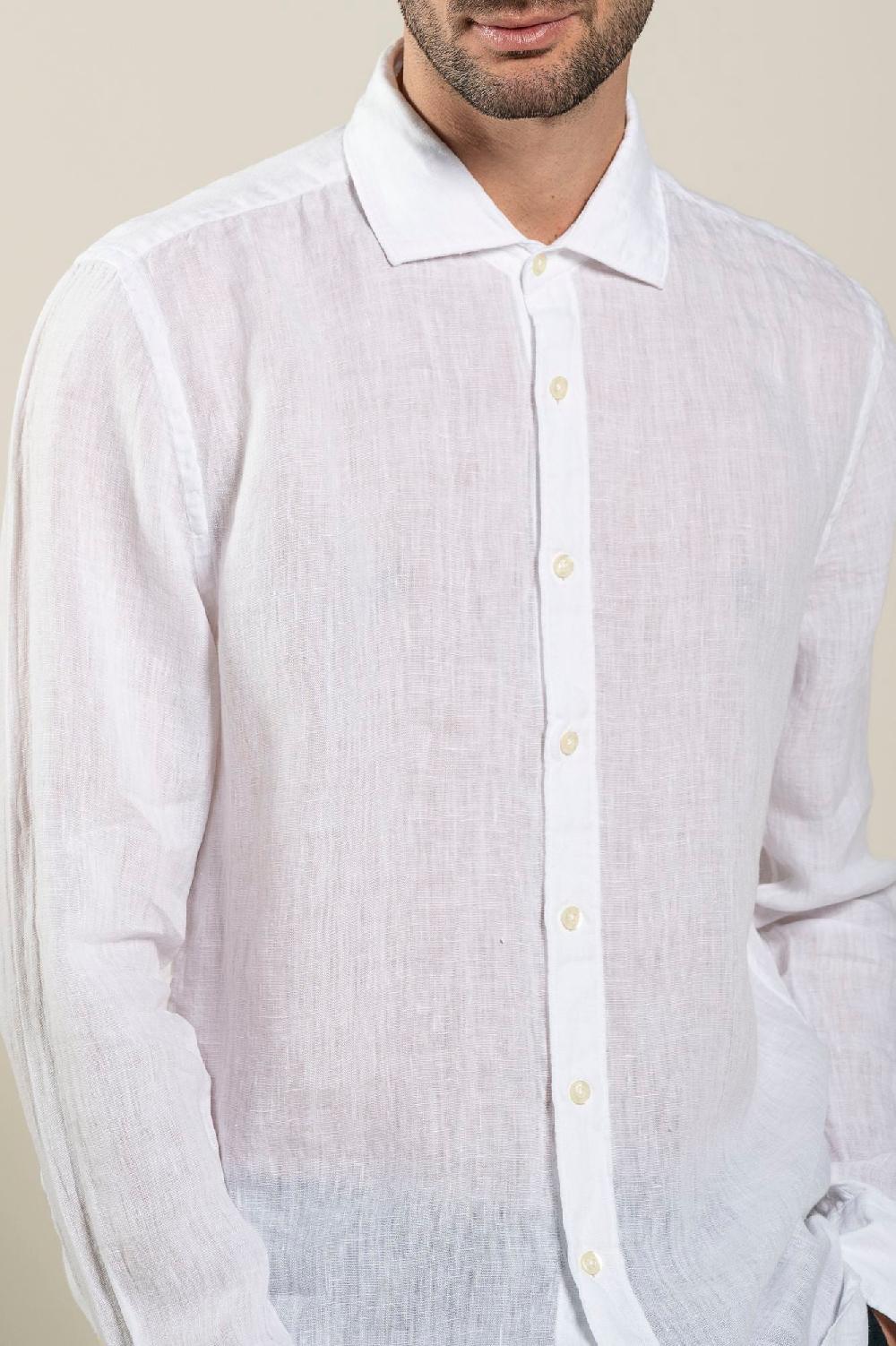 120% Lino Long Sleeve Slim Fit Shirt