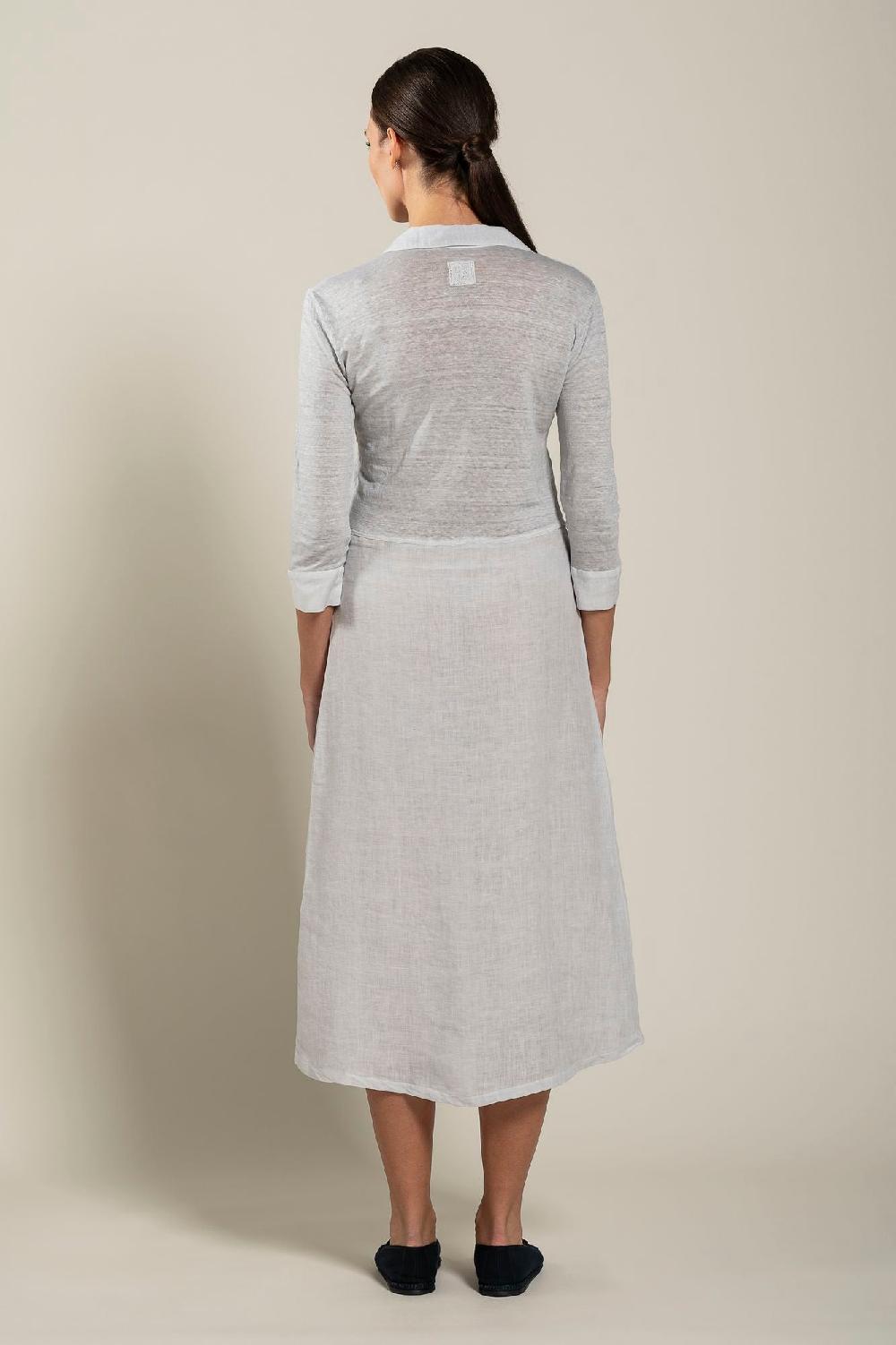 120% Lino Long Sleeve Woman Dress