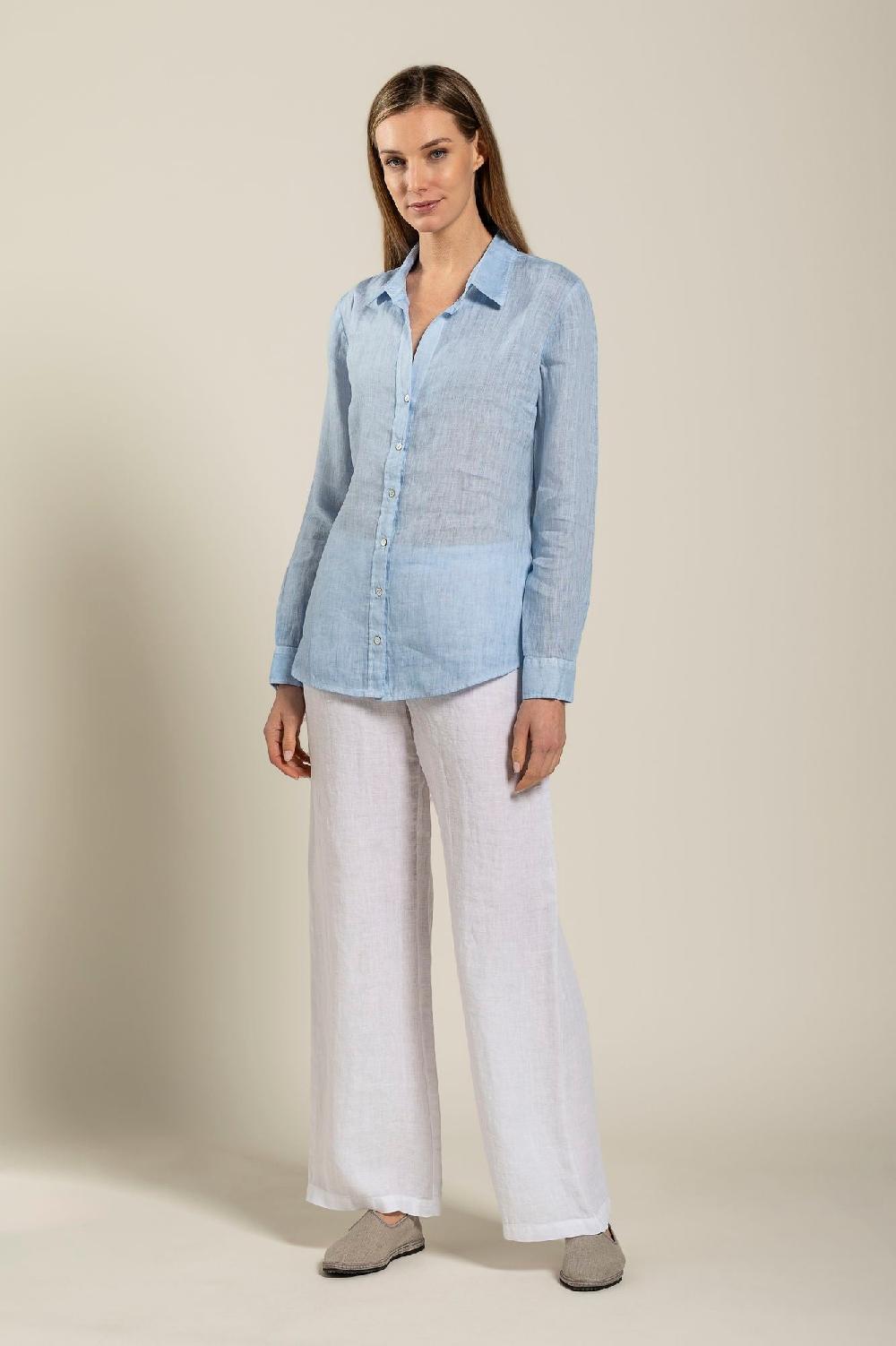 120% Lino Long Sleeve Woman Shirt