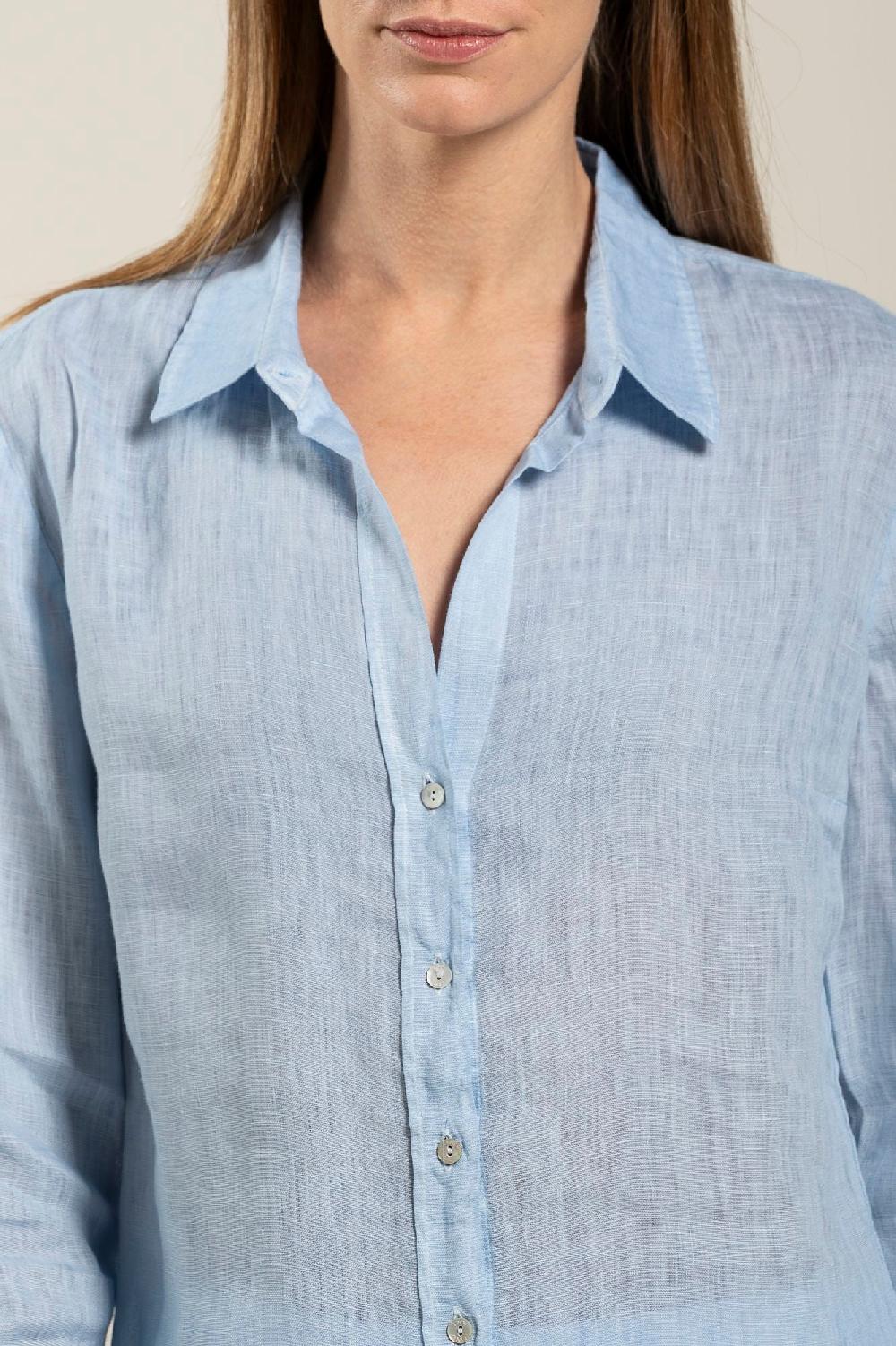 120% Lino Long Sleeve Woman Shirt