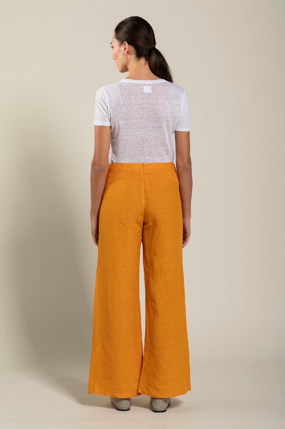 120% Lino Long Wrap Pant With Drawstring