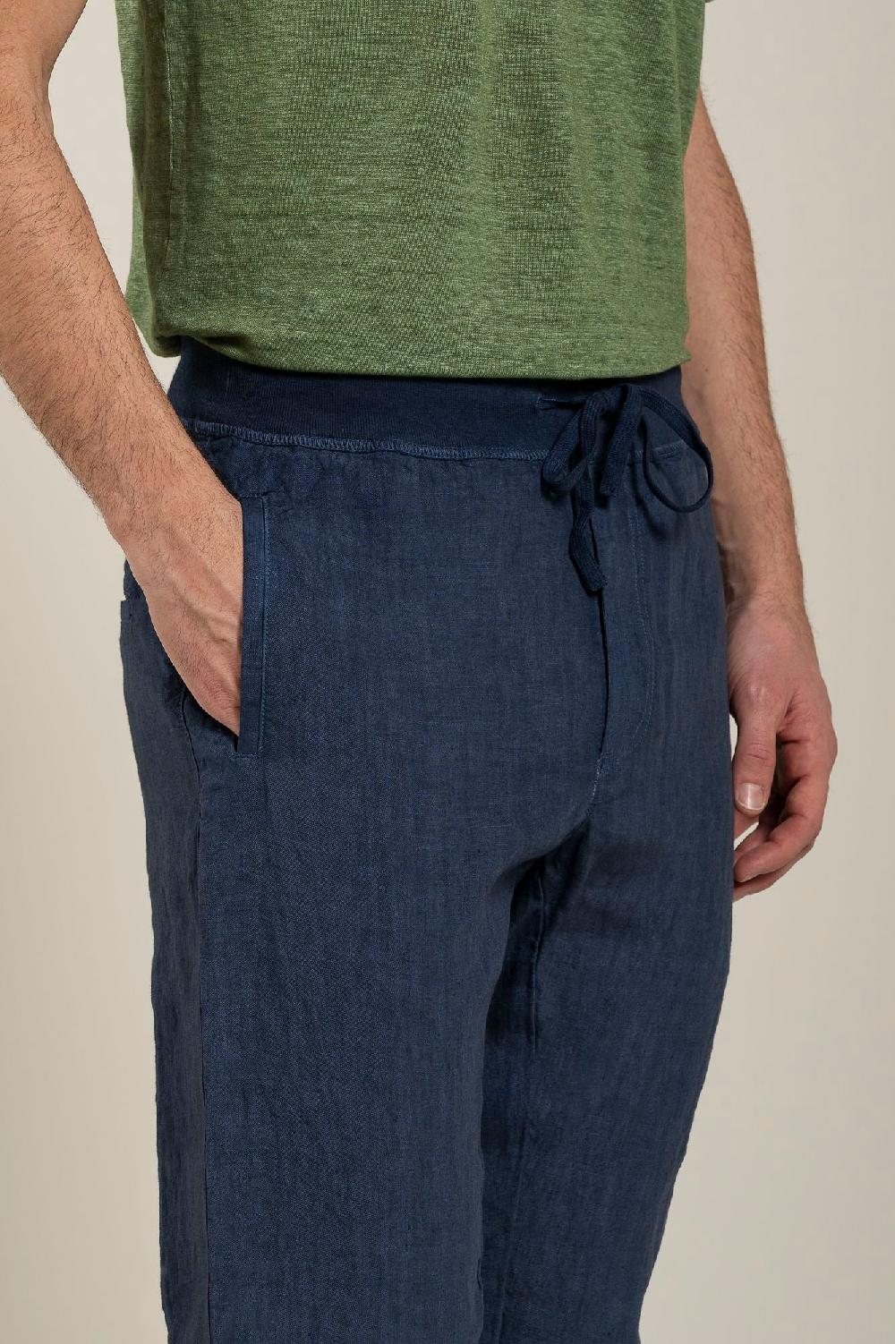 120% Lino Man Melange Drawstring Pant