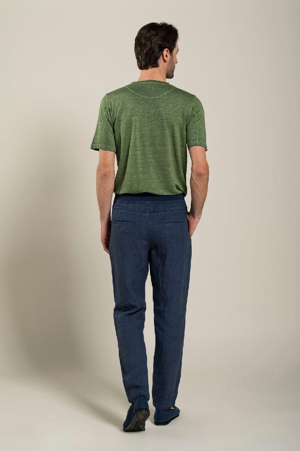 120% Lino Man Melange Drawstring Pant