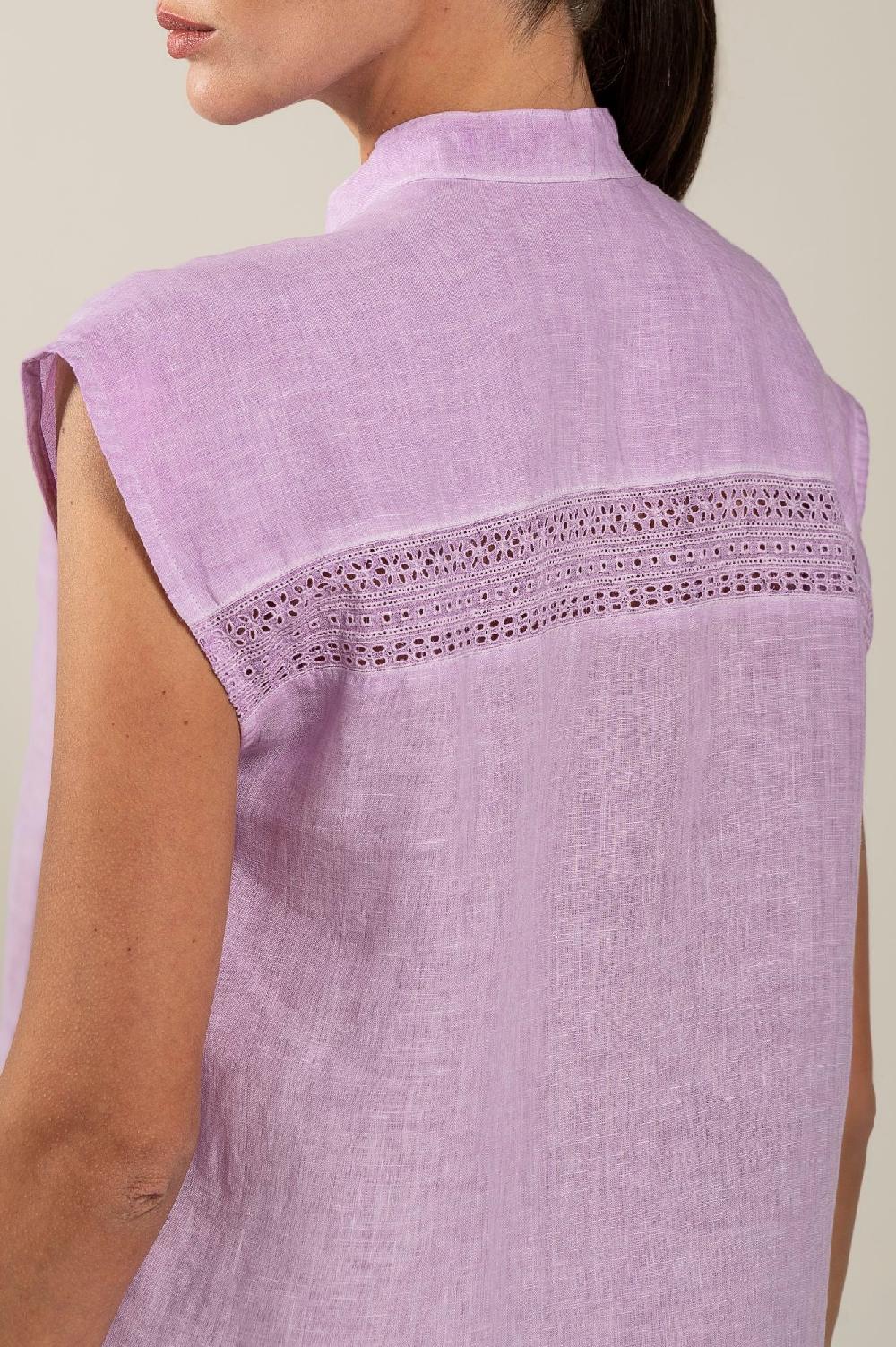 120% Lino Mandarin Collar Dress