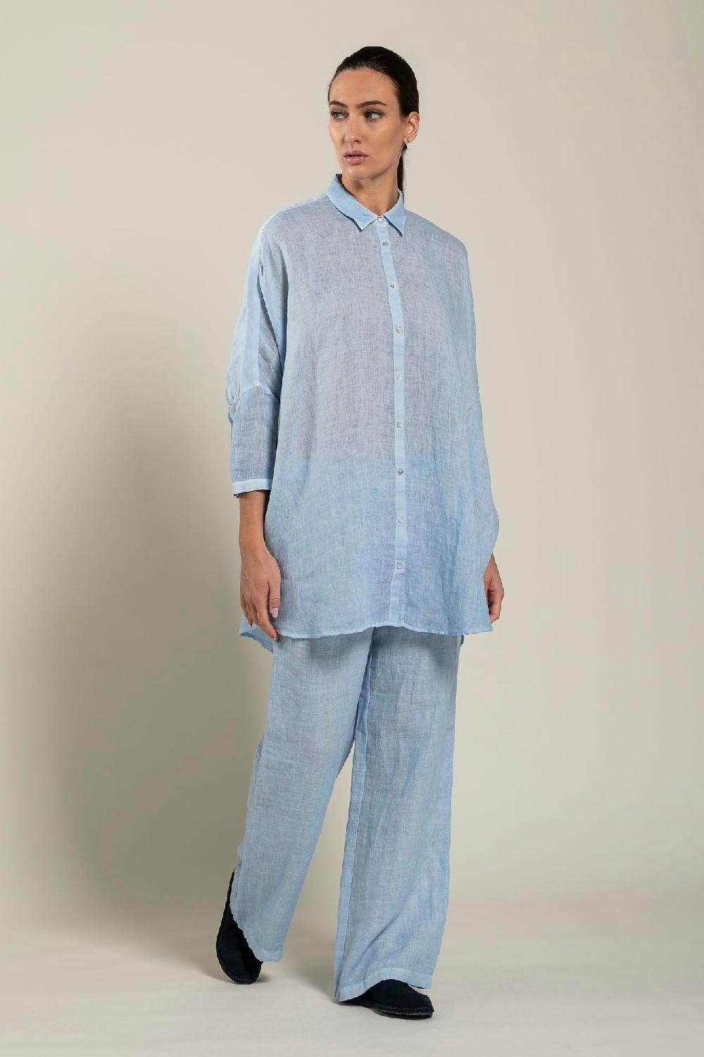 120% Lino Oversized Long Shirt