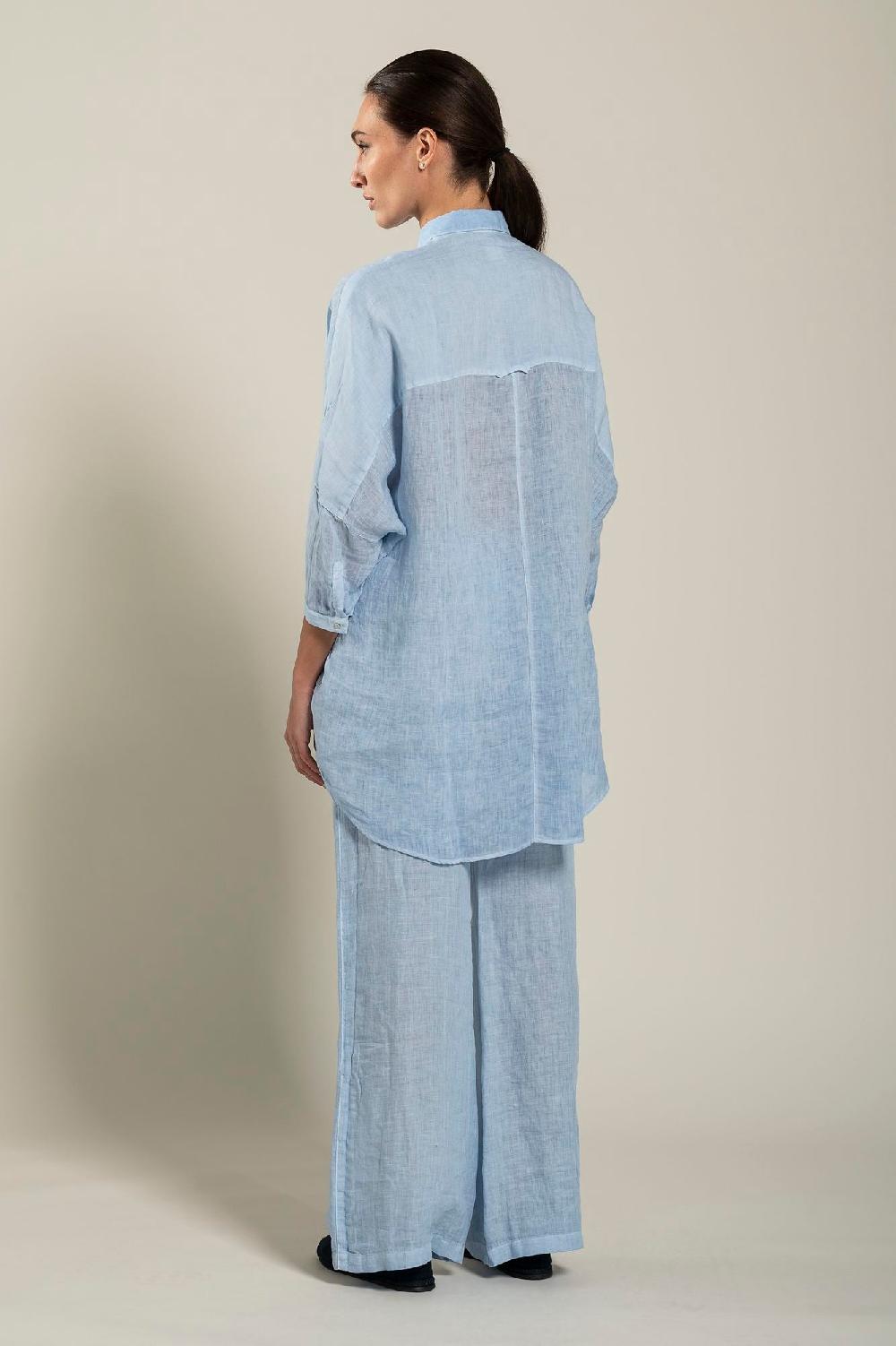 120% Lino Oversized Long Shirt