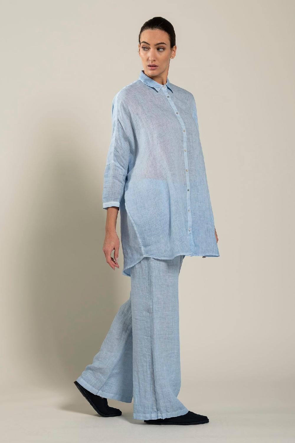 120% Lino Oversized Long Shirt