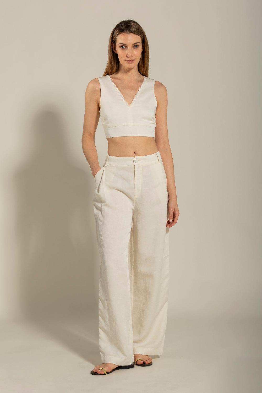 120% Lino Pant With Side Sequin Details