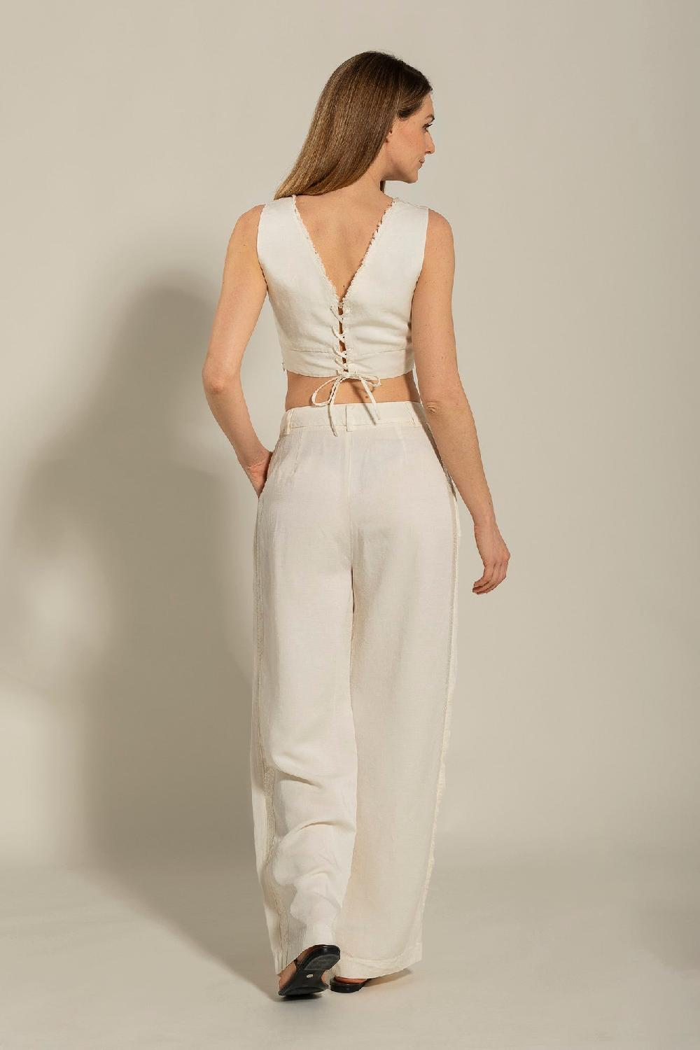 120% Lino Pant With Side Sequin Details