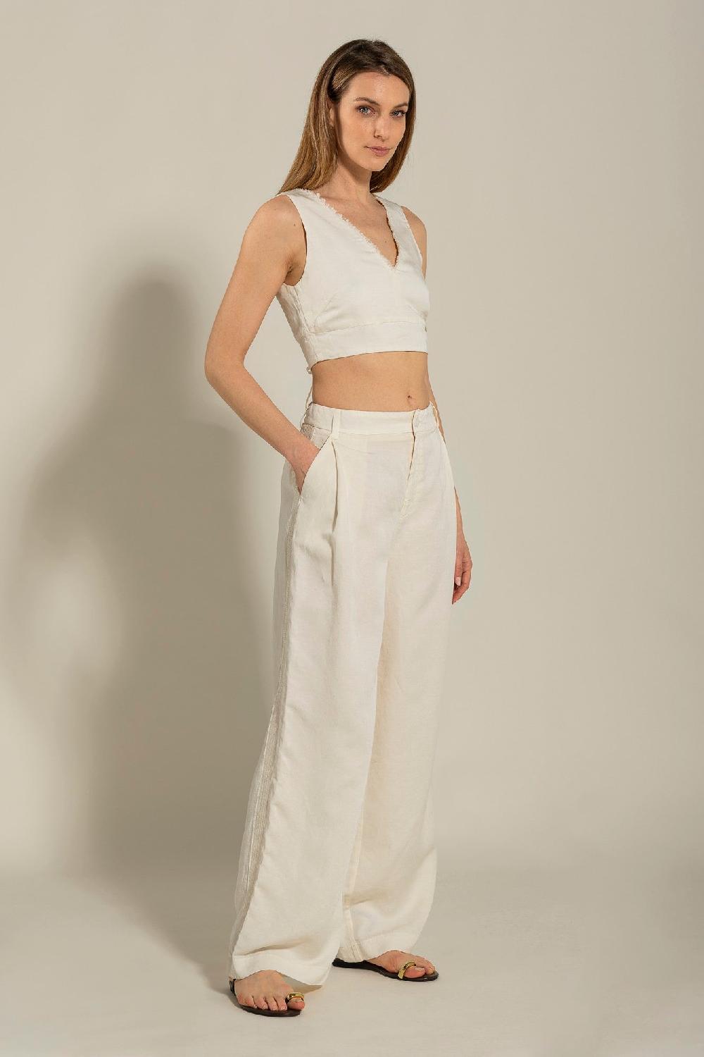 120% Lino Pant with Side Sequin Details