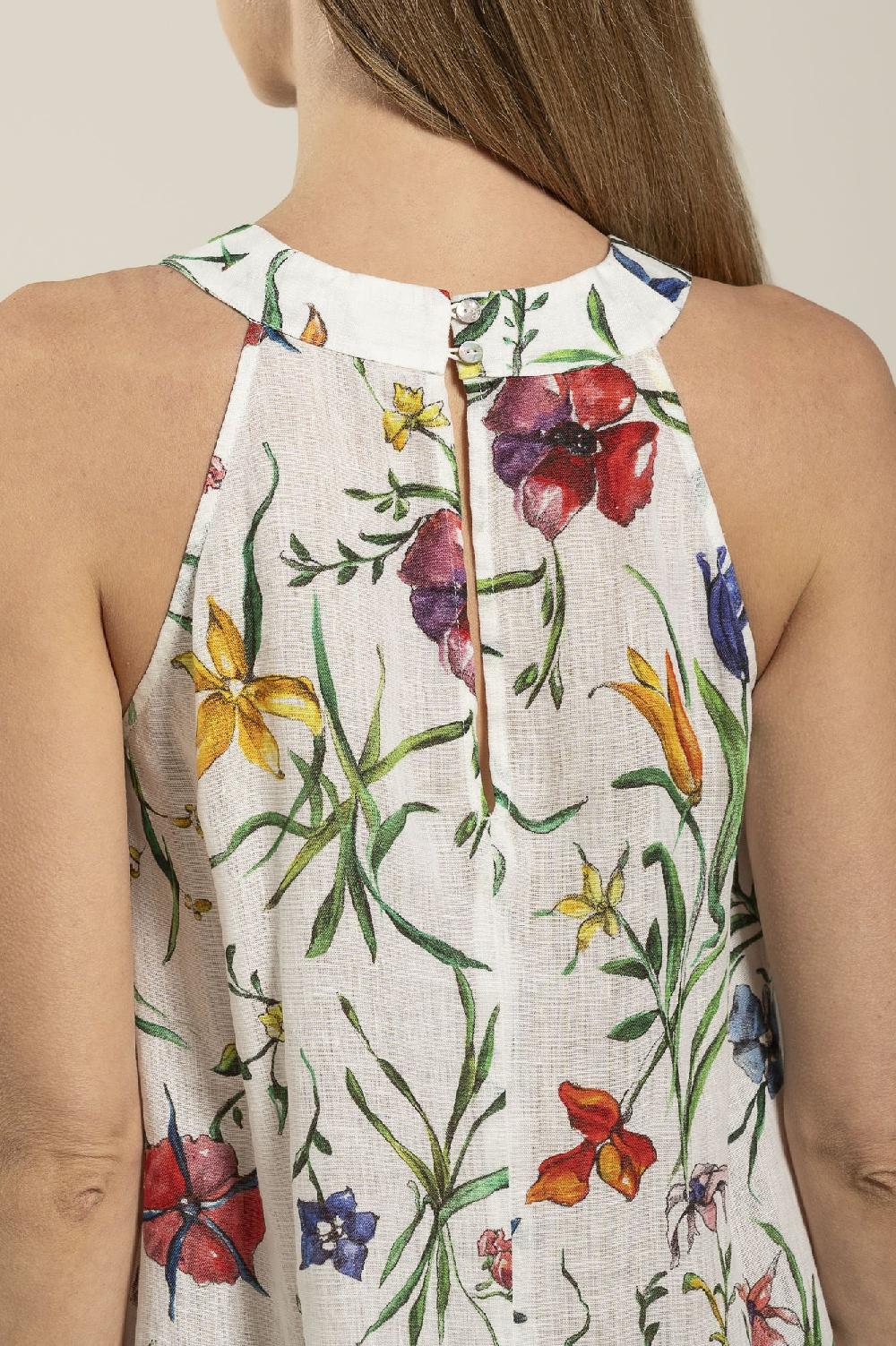 120% Lino Provance Print Maxi Dress