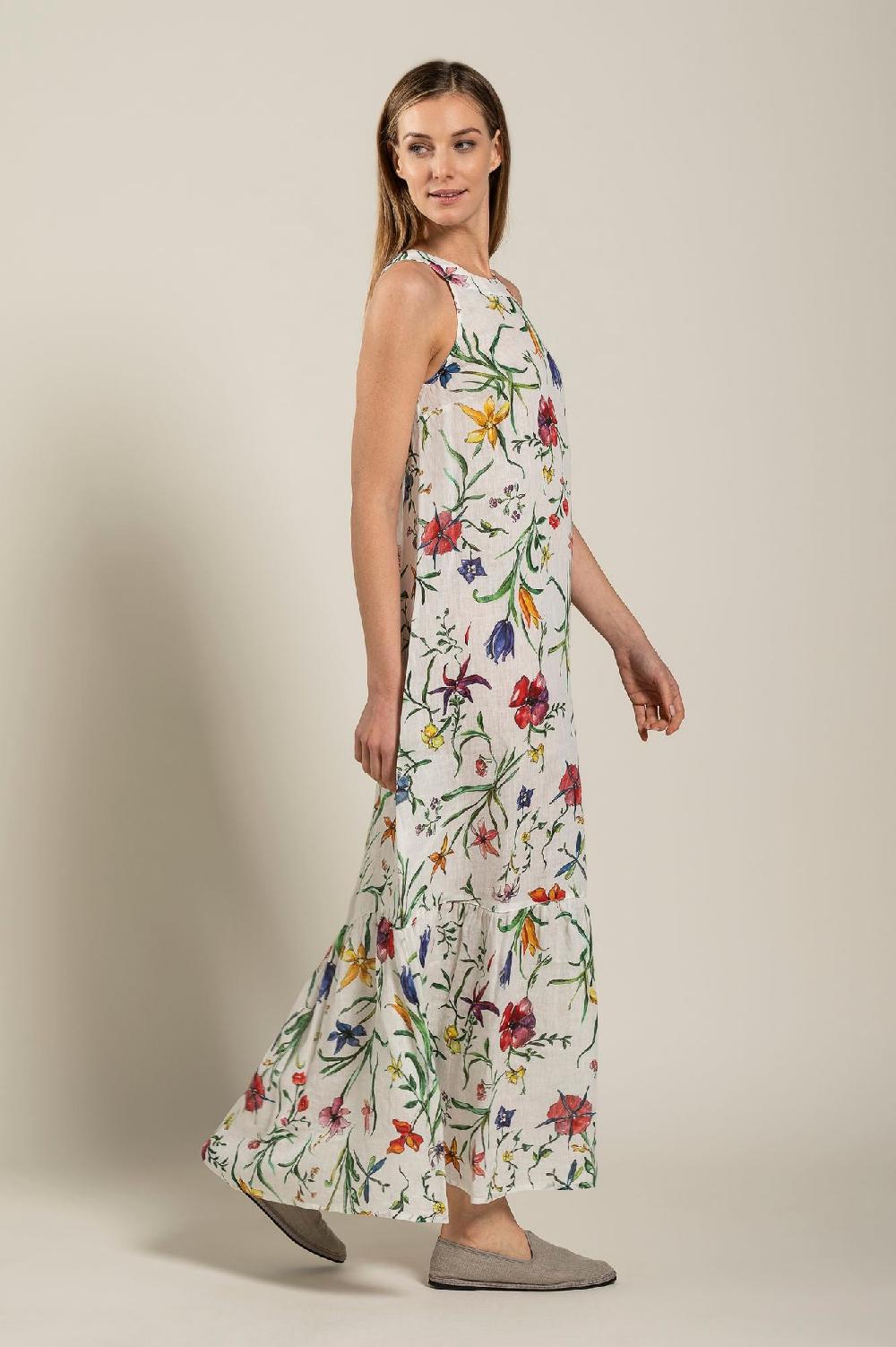 120% Lino Provance Print Maxi Dress
