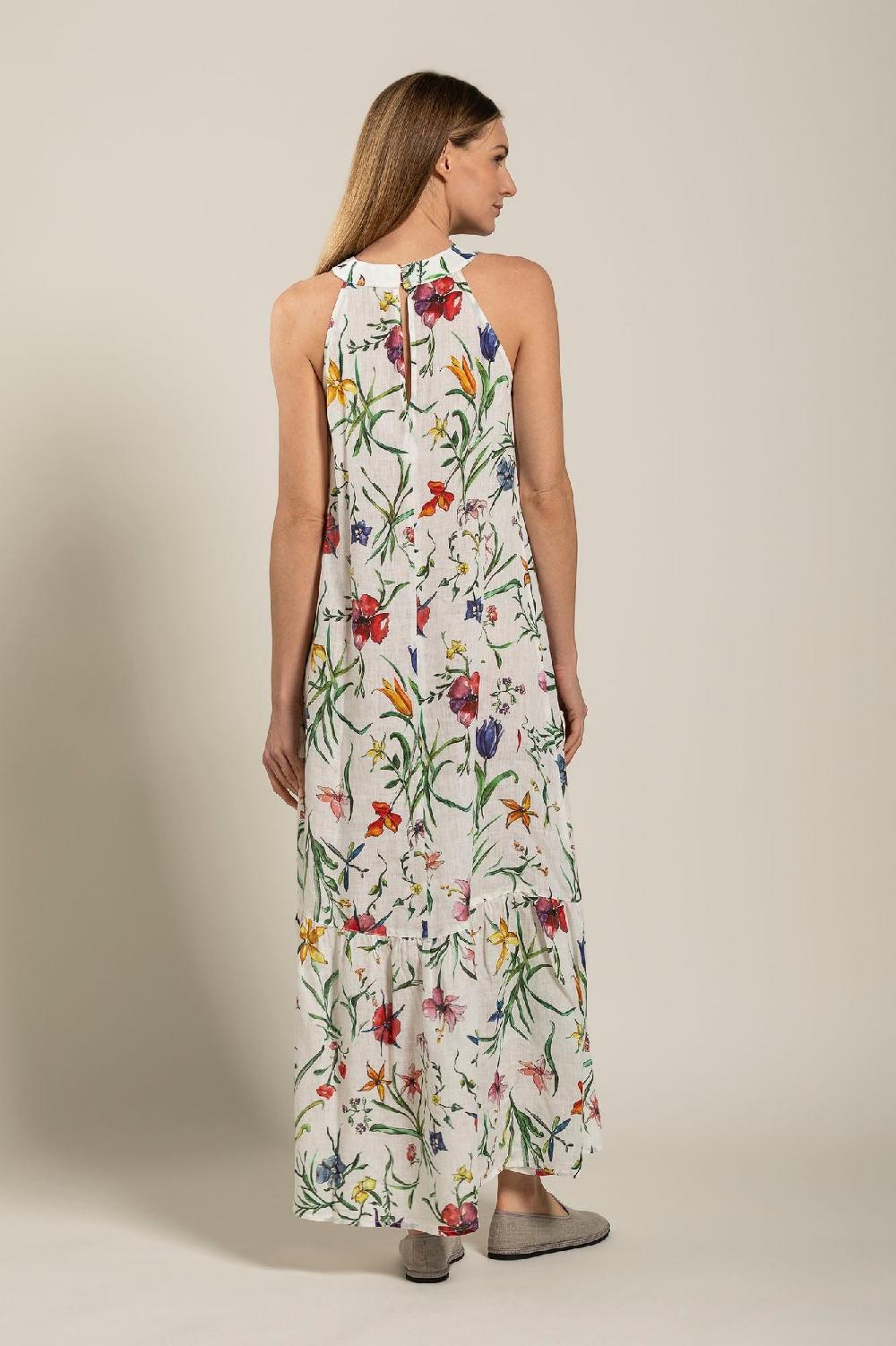120% Lino Provance Print Maxi Dress