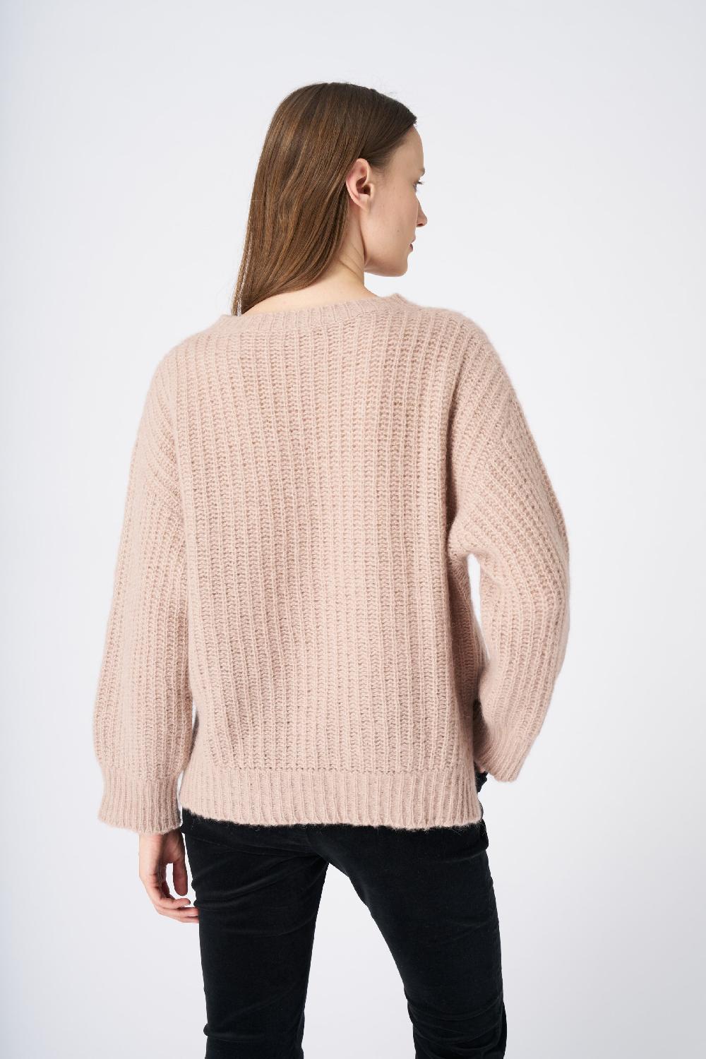 120% Lino Ribbed Cashmere Blend Sweater