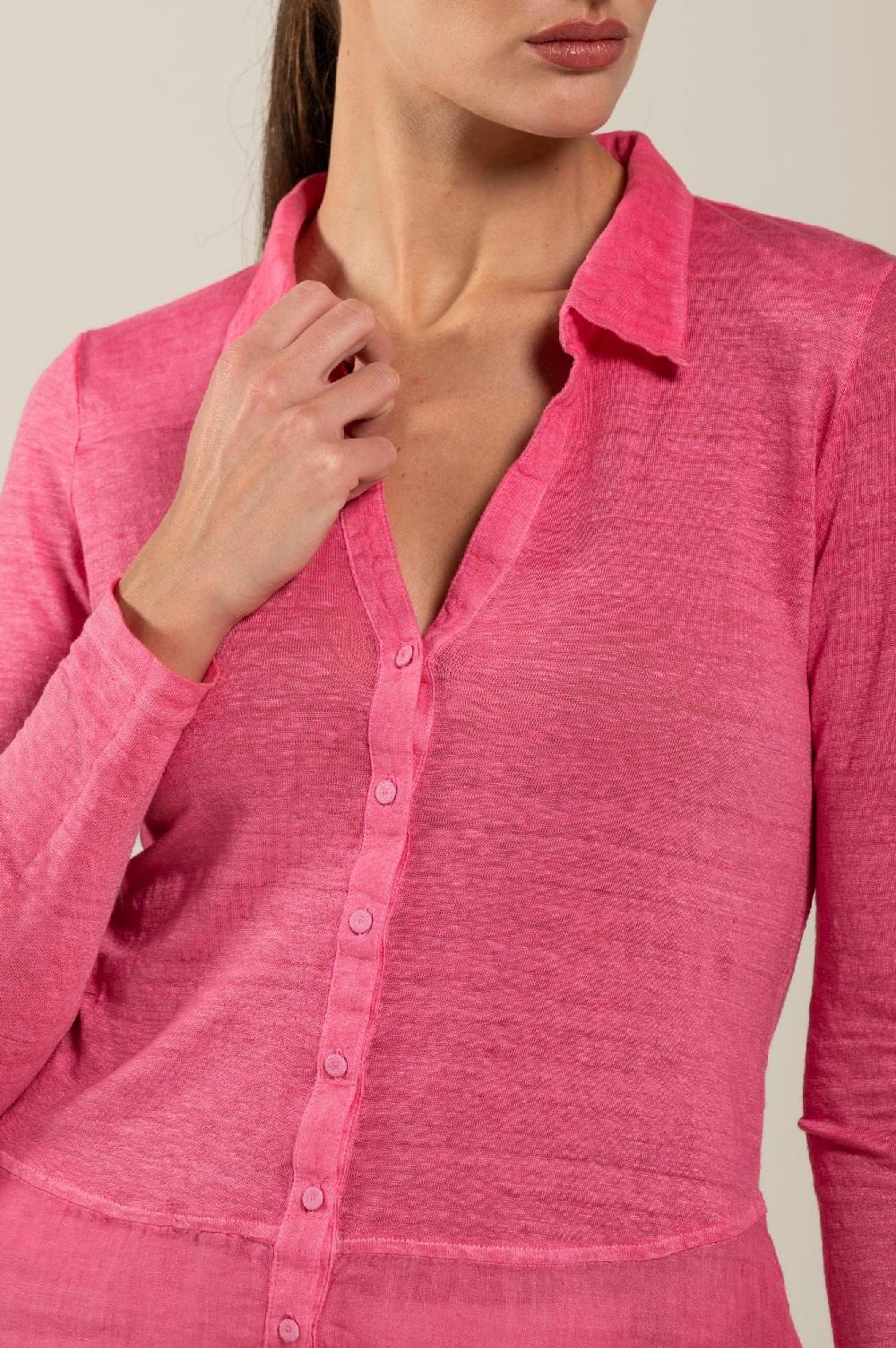 120% Lino Shirt With Long Sleeves