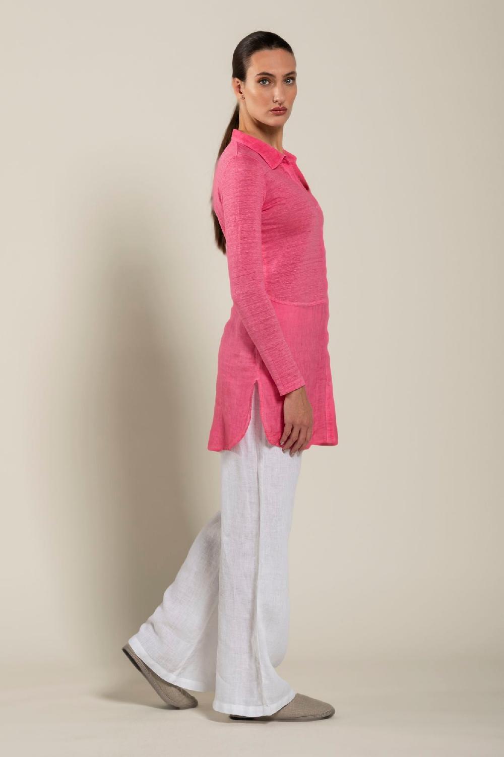 120% Lino Shirt With Long Sleeves