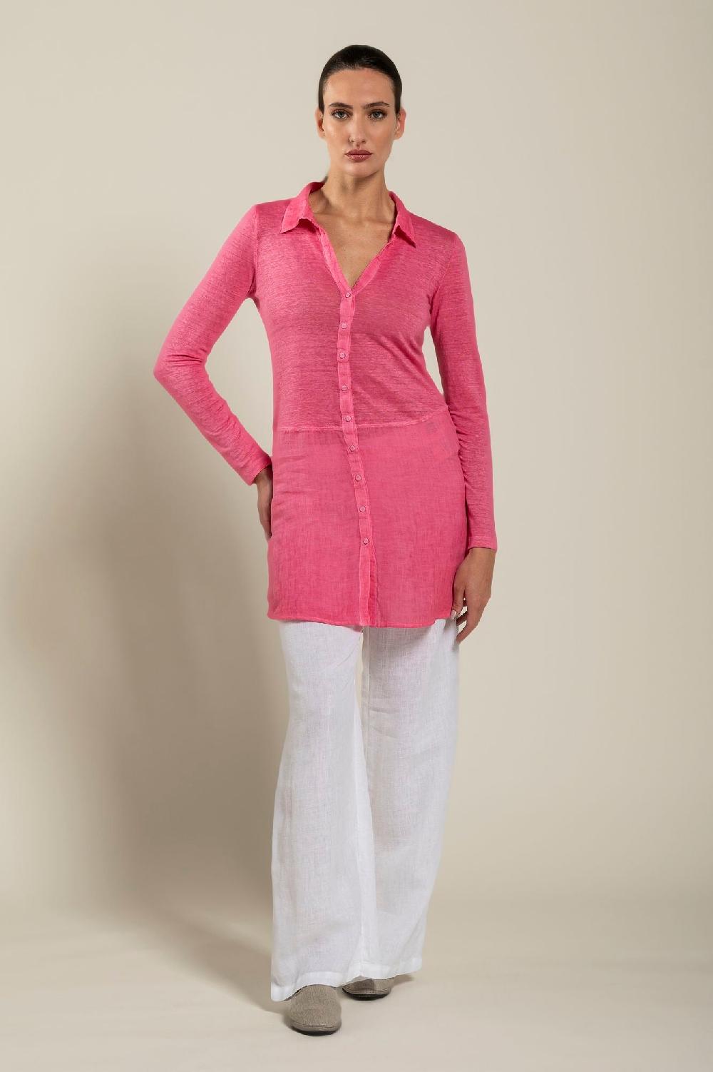 120% Lino Shirt With Long Sleeves