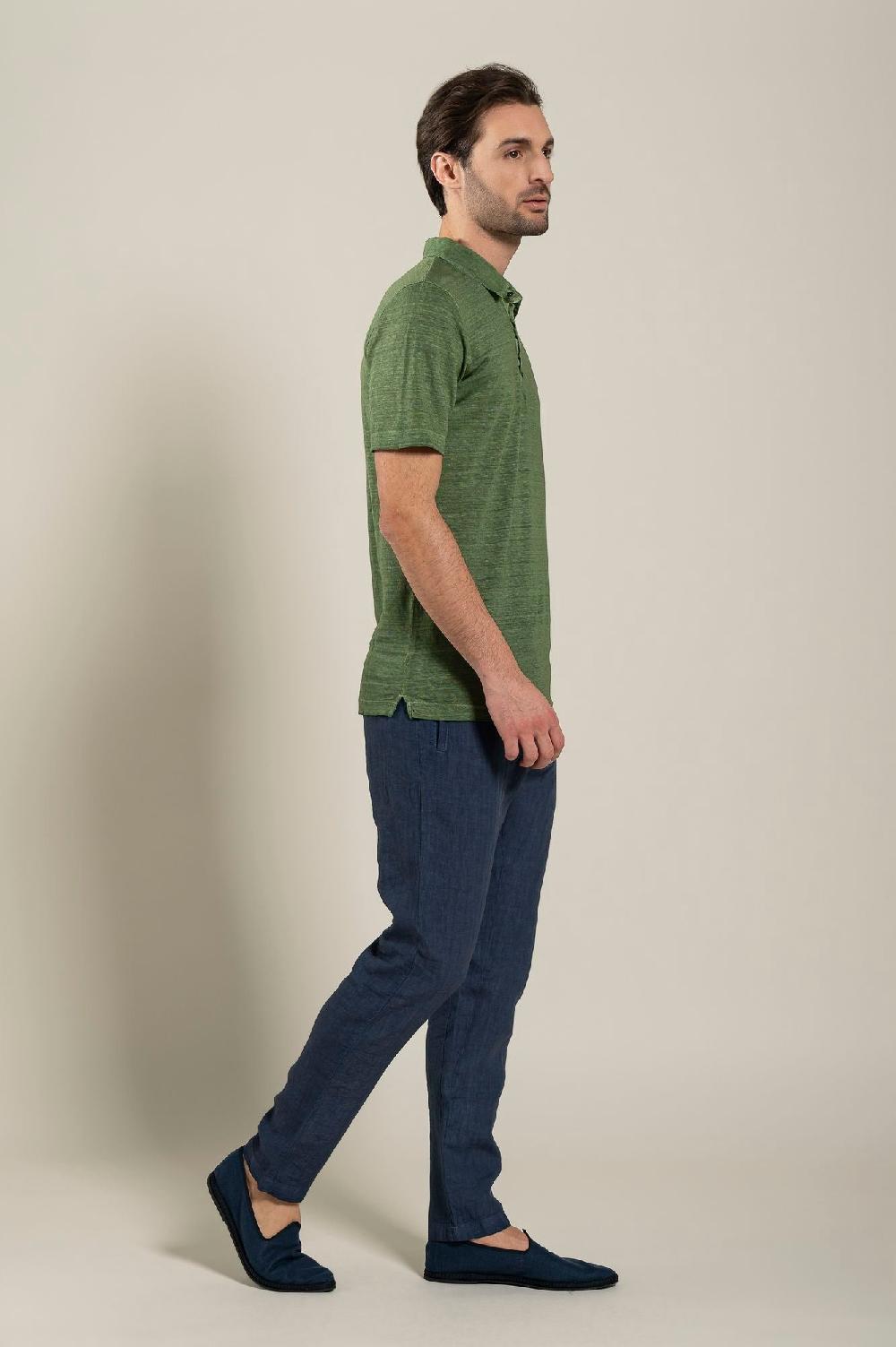 120% Lino Short Sleeve Man T-Shirt Polo