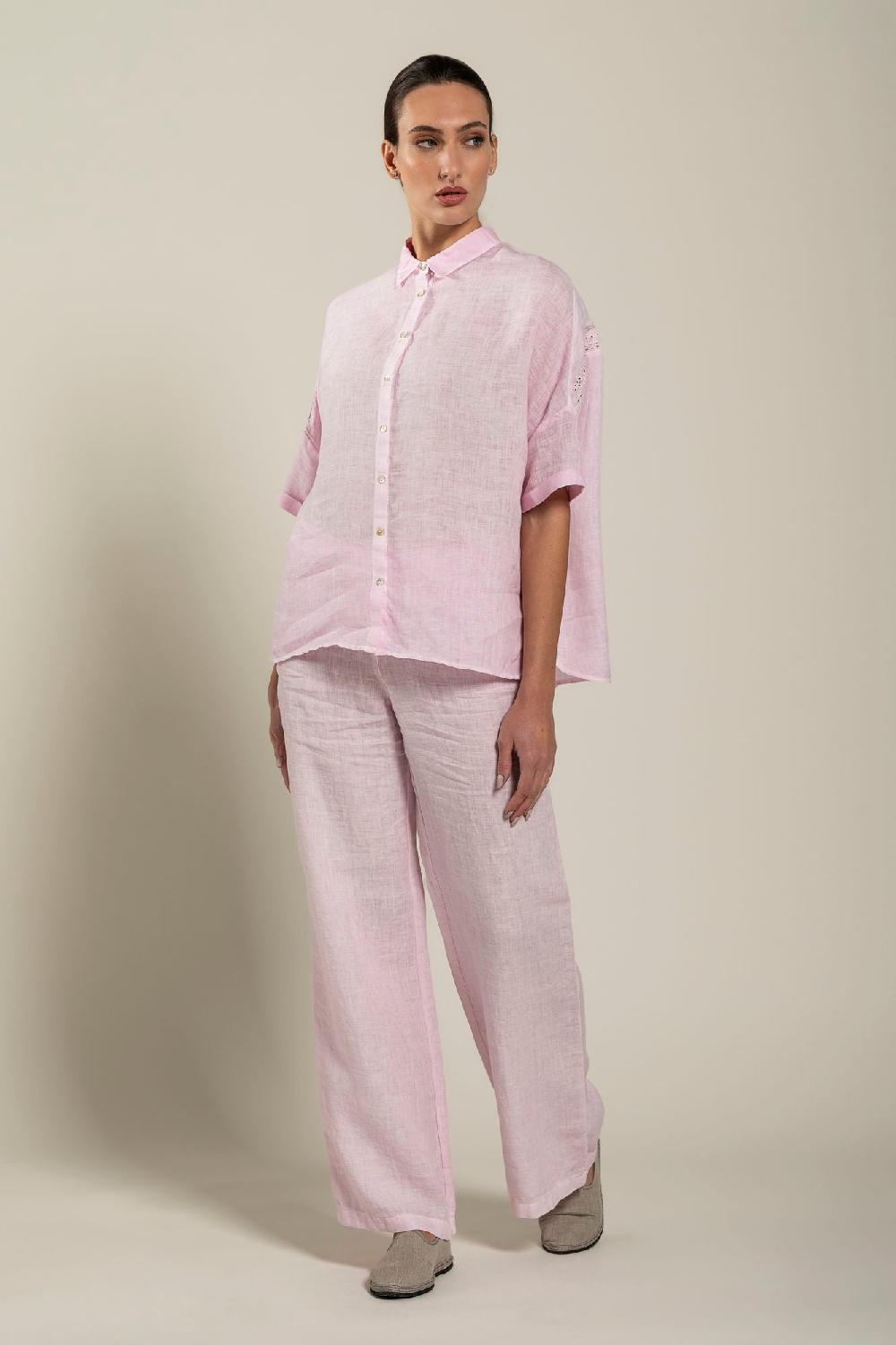 120% Lino Short Sleeve Woman Shirt